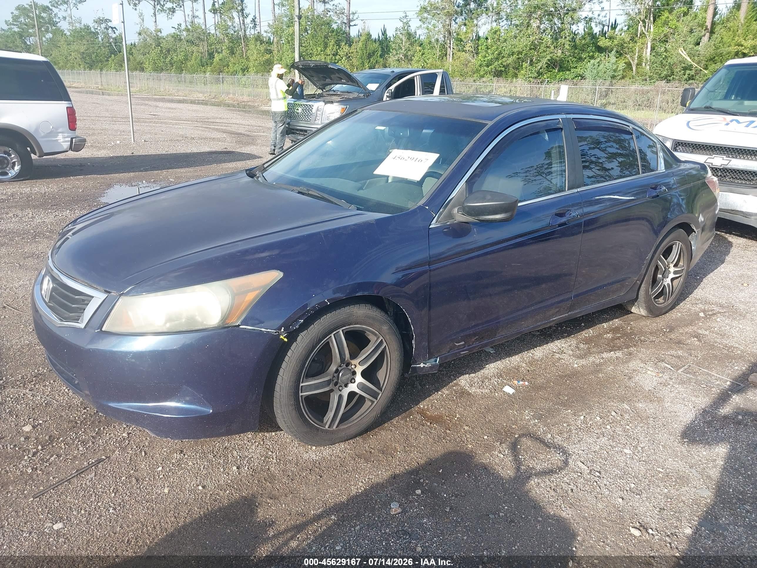 2008 Honda Accord 2.4 Ex-l Blue vin: 1HGCP268X8A075023