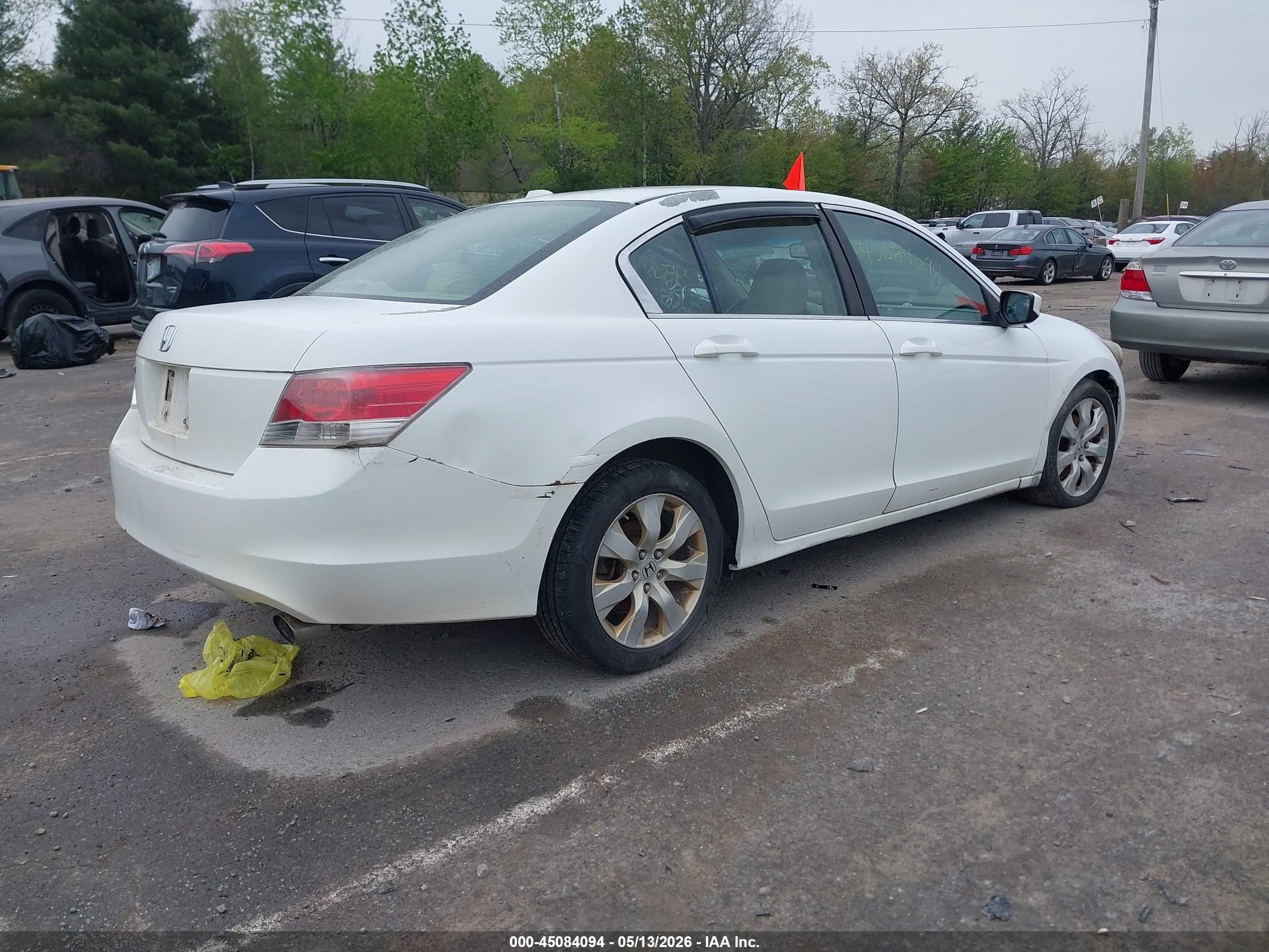 2008 Honda Accord 2.4 Ex-l White vin: 1HGCP268X8A089889
