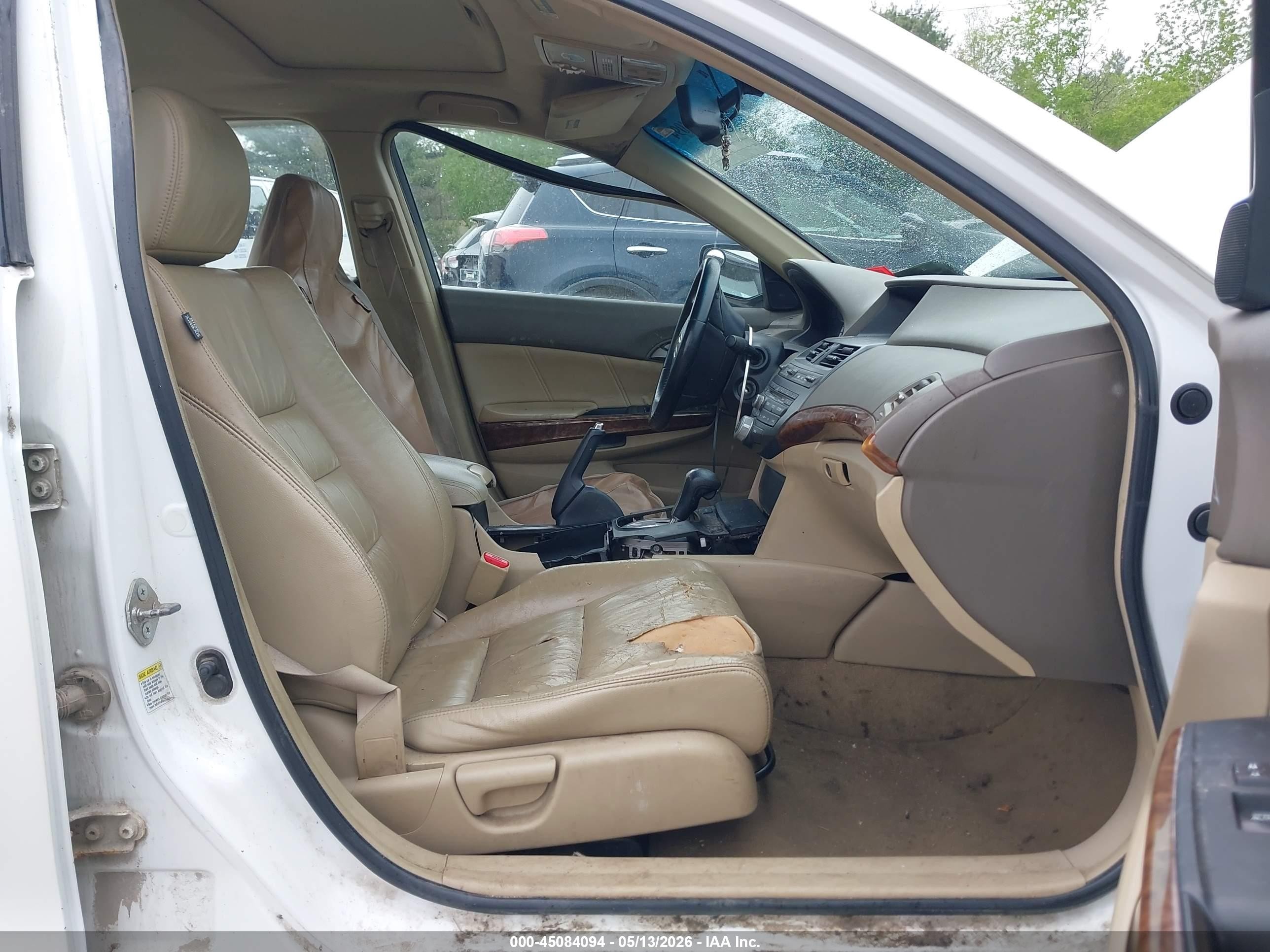 2008 Honda Accord 2.4 Ex-l White vin: 1HGCP268X8A089889