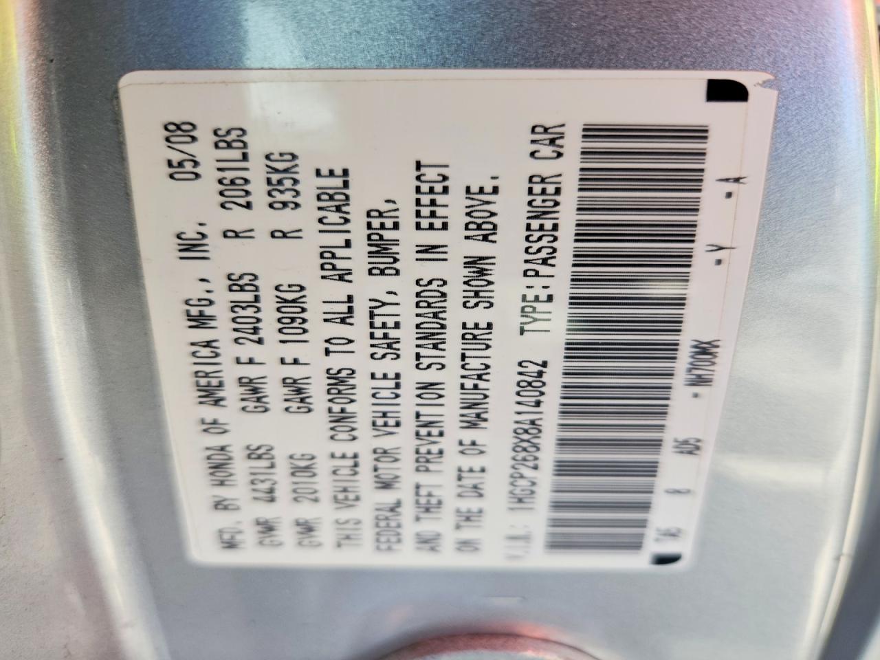 2008 Honda Accord Exl Silver vin: 1HGCP268X8A140842