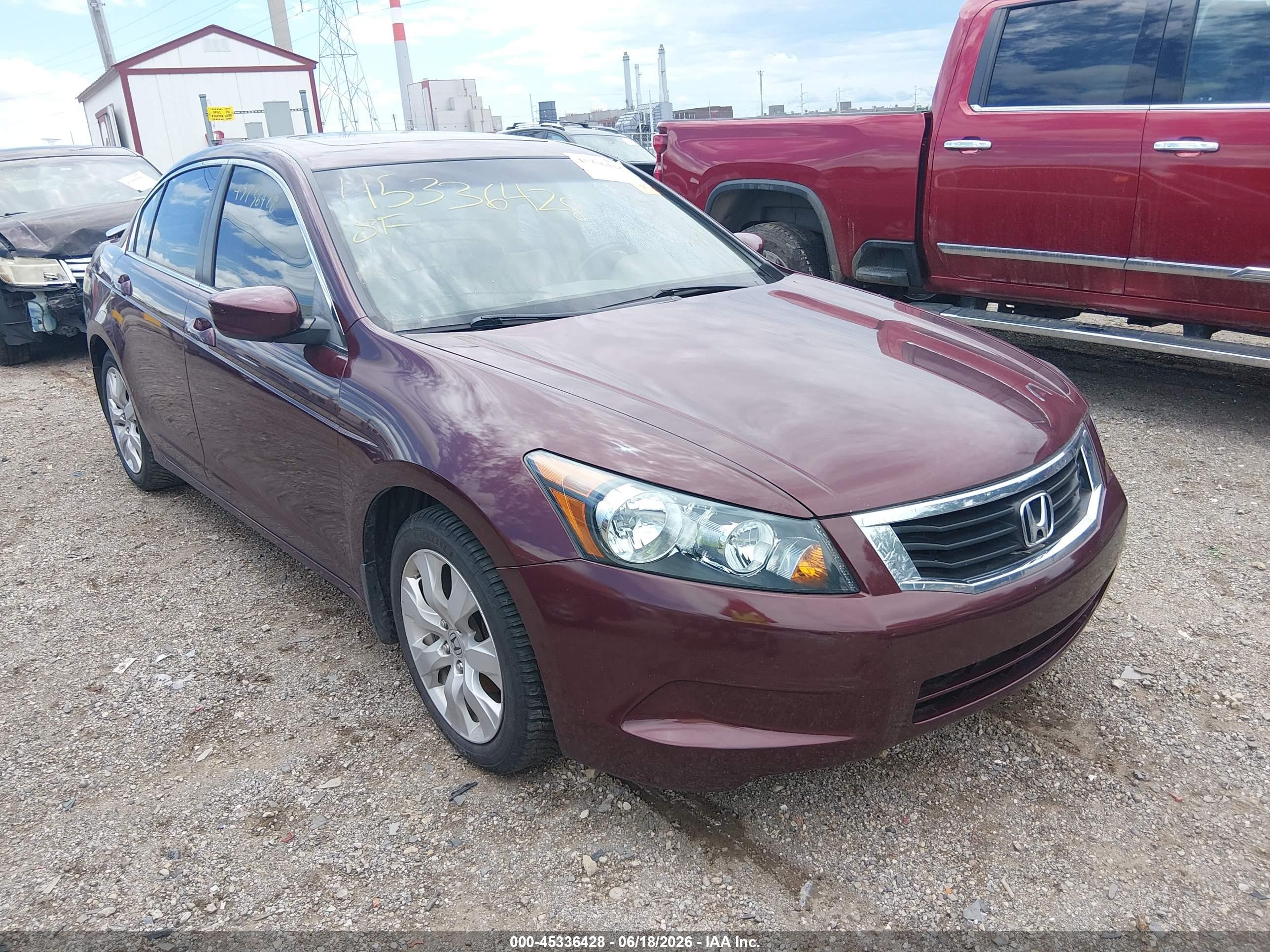 2009 Honda Accord 2.4 Ex-l Burgundy vin: 1HGCP268X9A007483