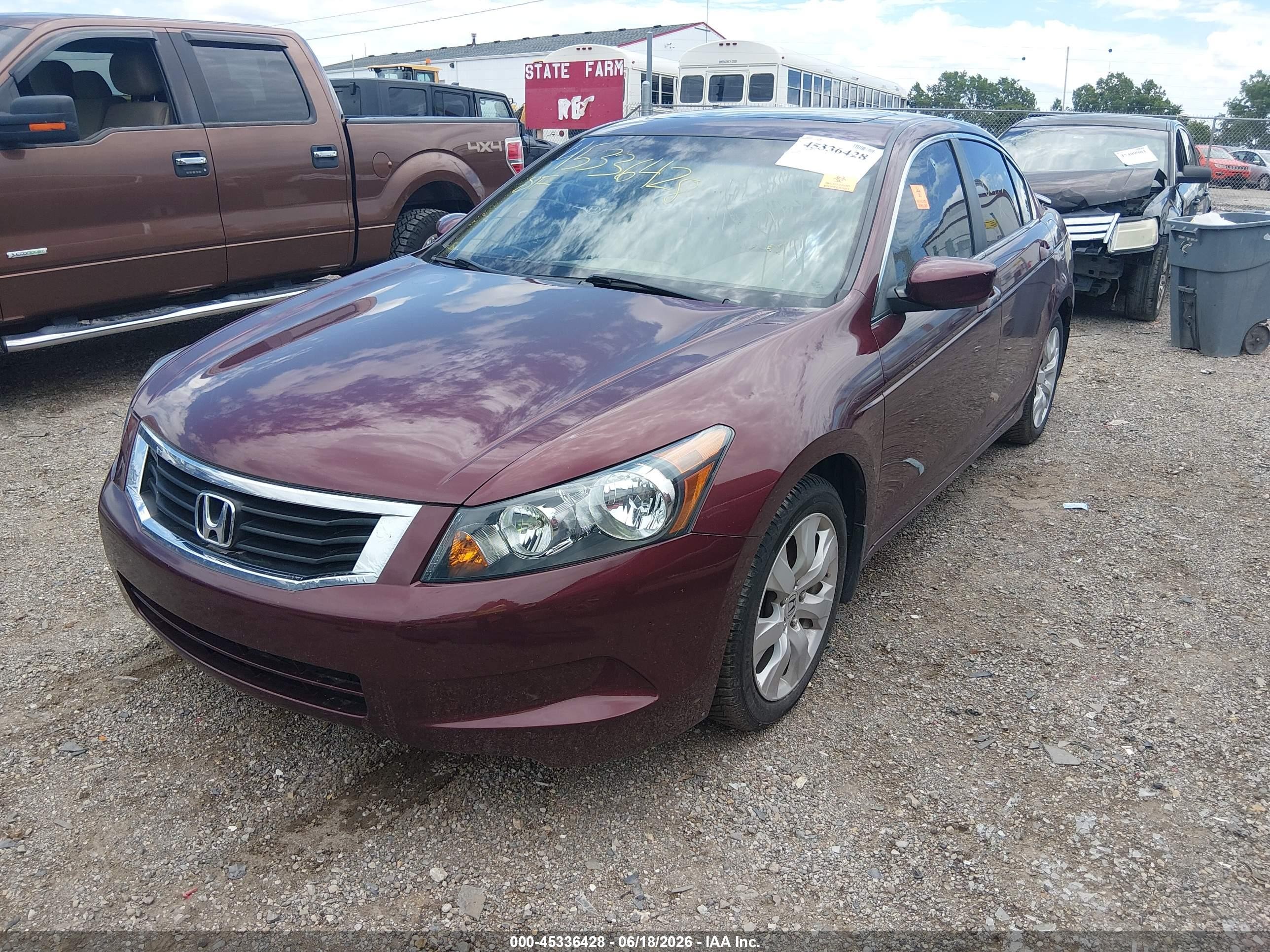 2009 Honda Accord 2.4 Ex-l Бордовый vin: 1HGCP268X9A007483
