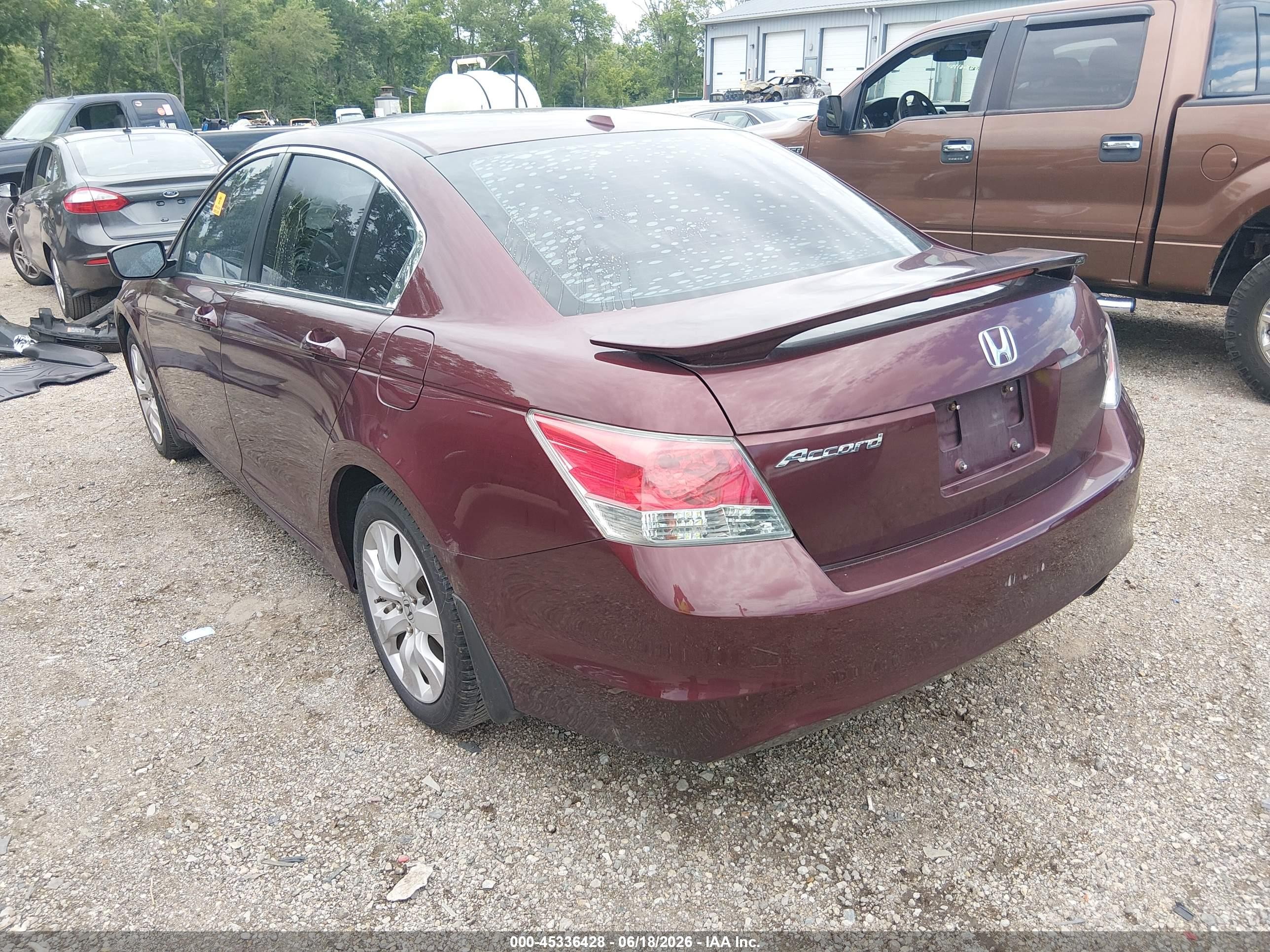 2009 Honda Accord 2.4 Ex-l Бордовый vin: 1HGCP268X9A007483