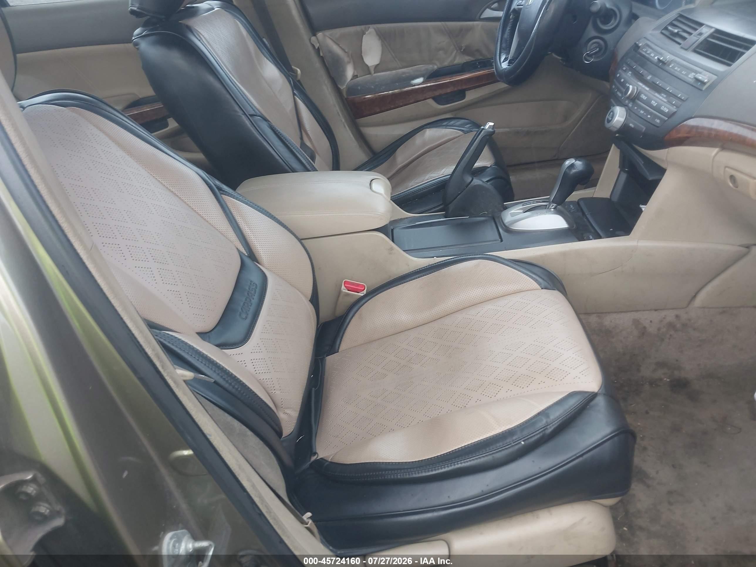 2009 Honda Accord 2.4 Ex-l Beige vin: 1HGCP268X9A121483