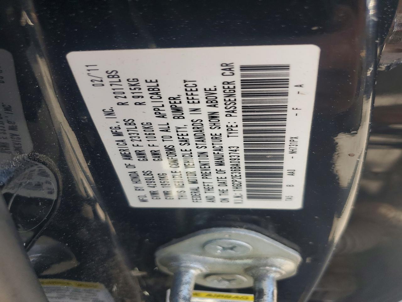2011 Honda Accord Lx Black vin: 1HGCP2E36BA093743