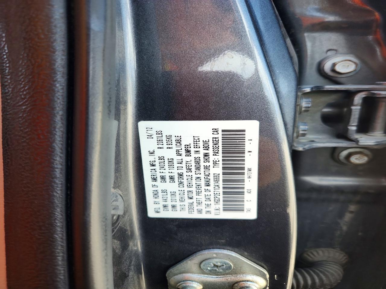 2012 Honda Accord Ex Gray vin: 1HGCP2E71CA146692