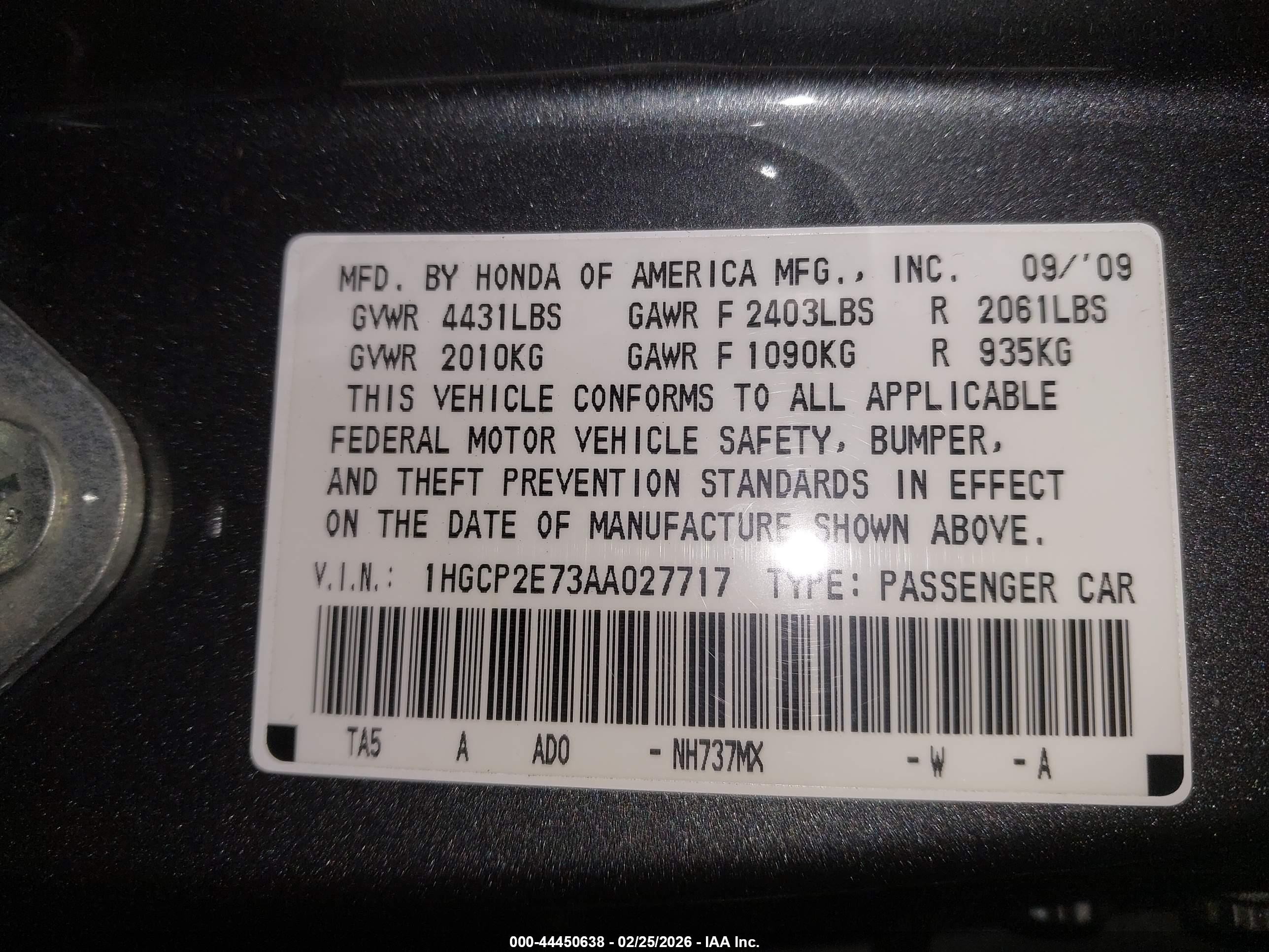 2010 Honda Accord 2.4 Ex Gray vin: 1HGCP2E73AA027717