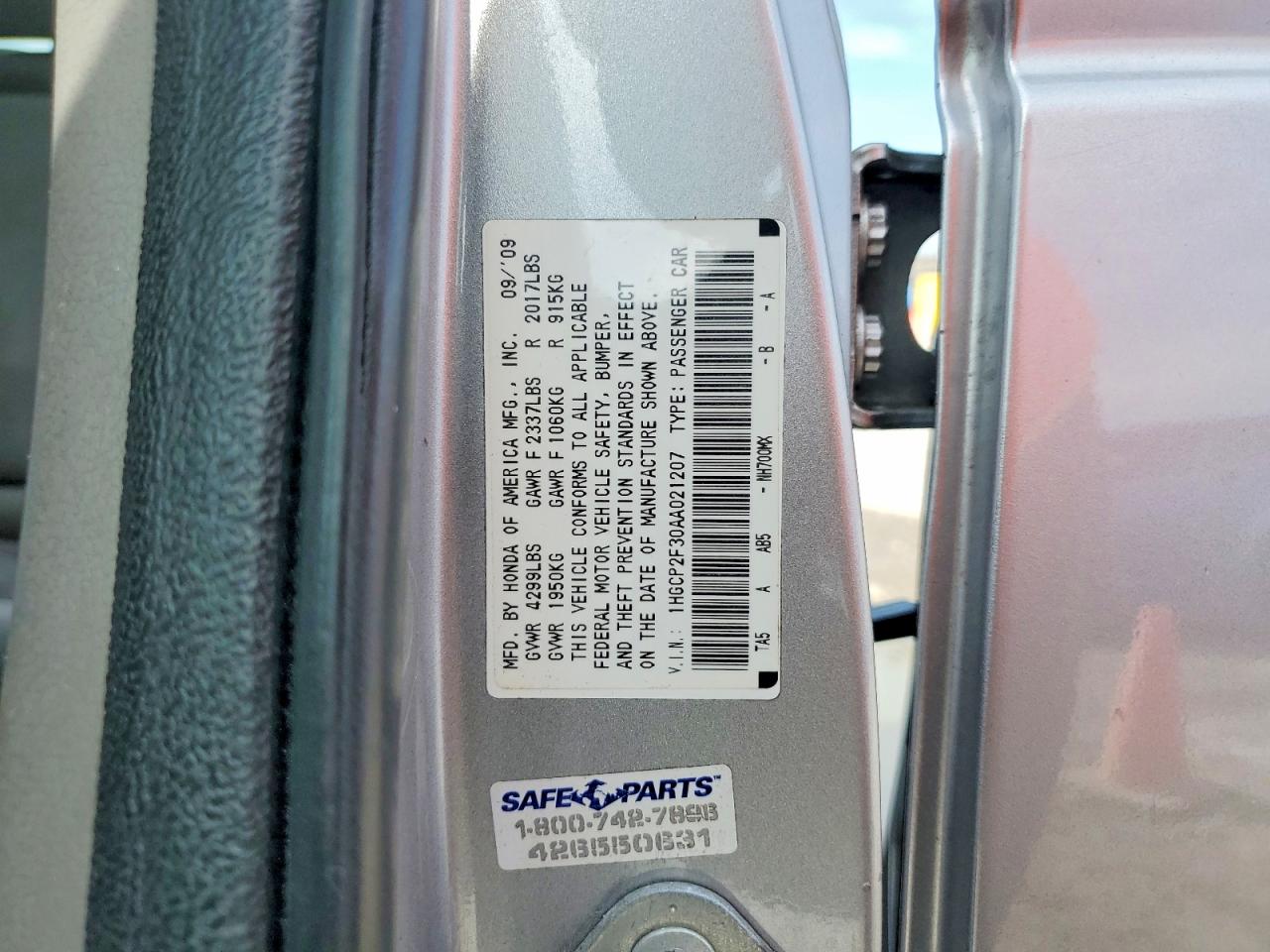 2010 Honda Accord Lx Silver vin: 1HGCP2F30AA021207