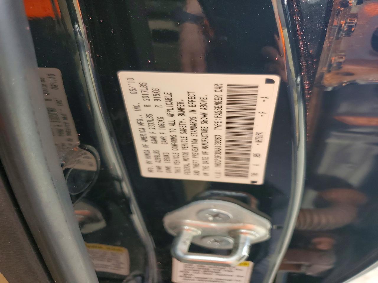 2010 Honda Accord Lx Черный vin: 1HGCP2F30AA139063