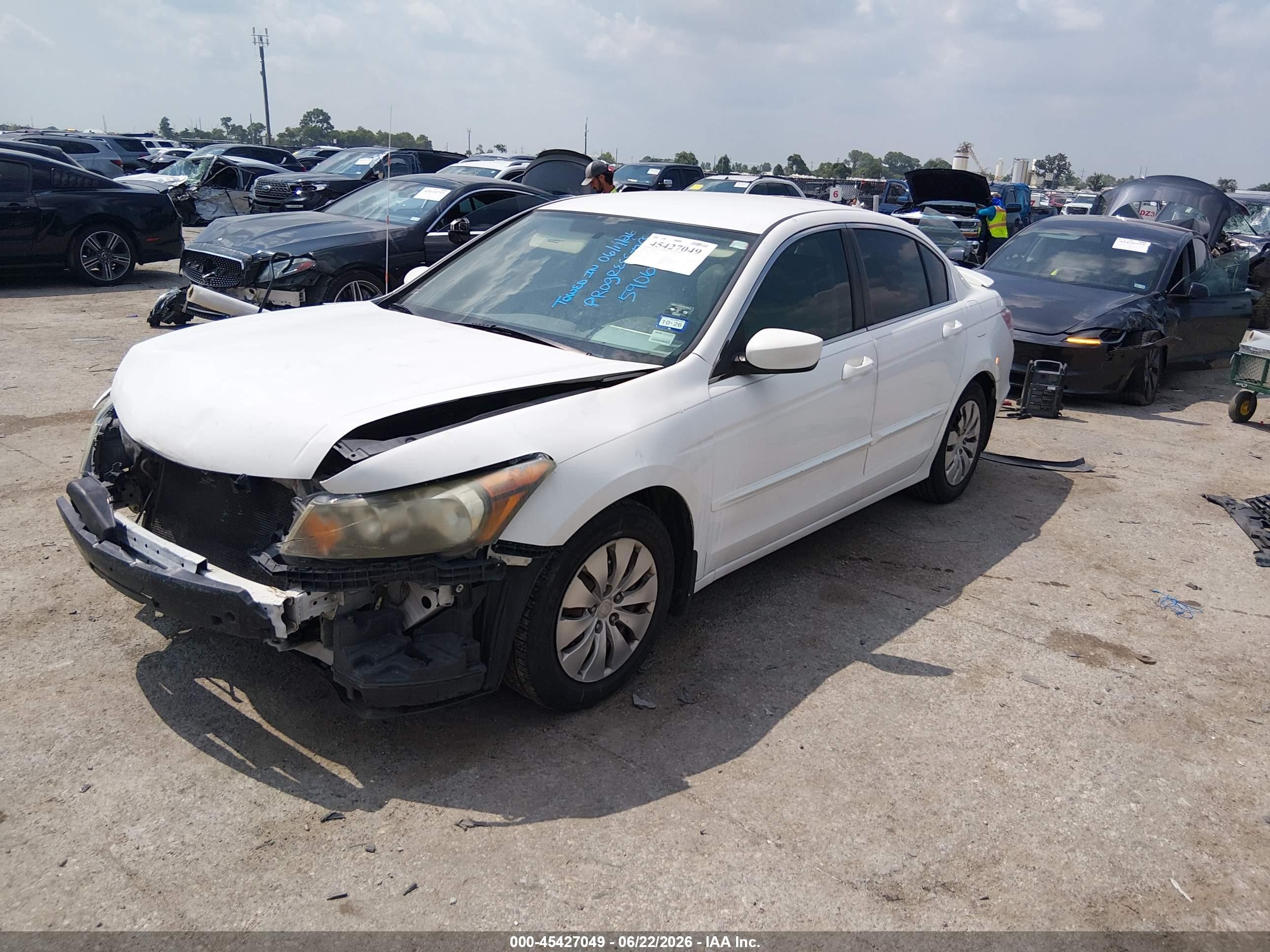 2010 Honda Accord 2.4 Lx Белый vin: 1HGCP2F30AA186304
