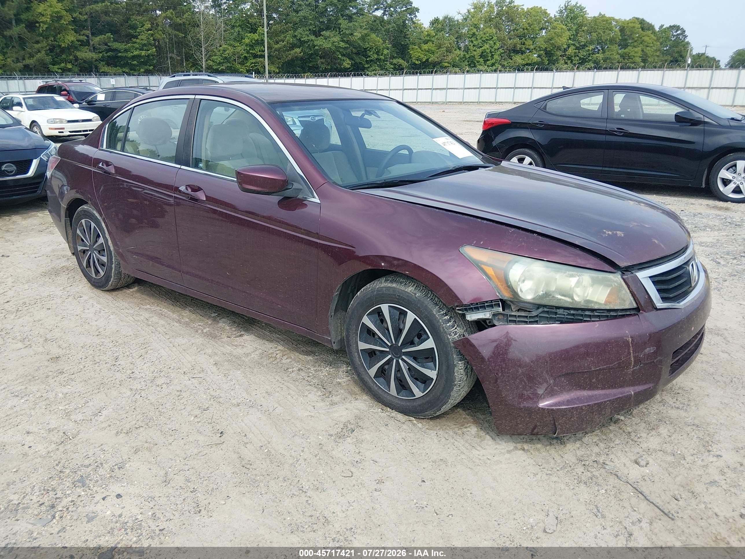 2010 Honda Accord 2.4 Lx Maroon vin: 1HGCP2F30AA190627