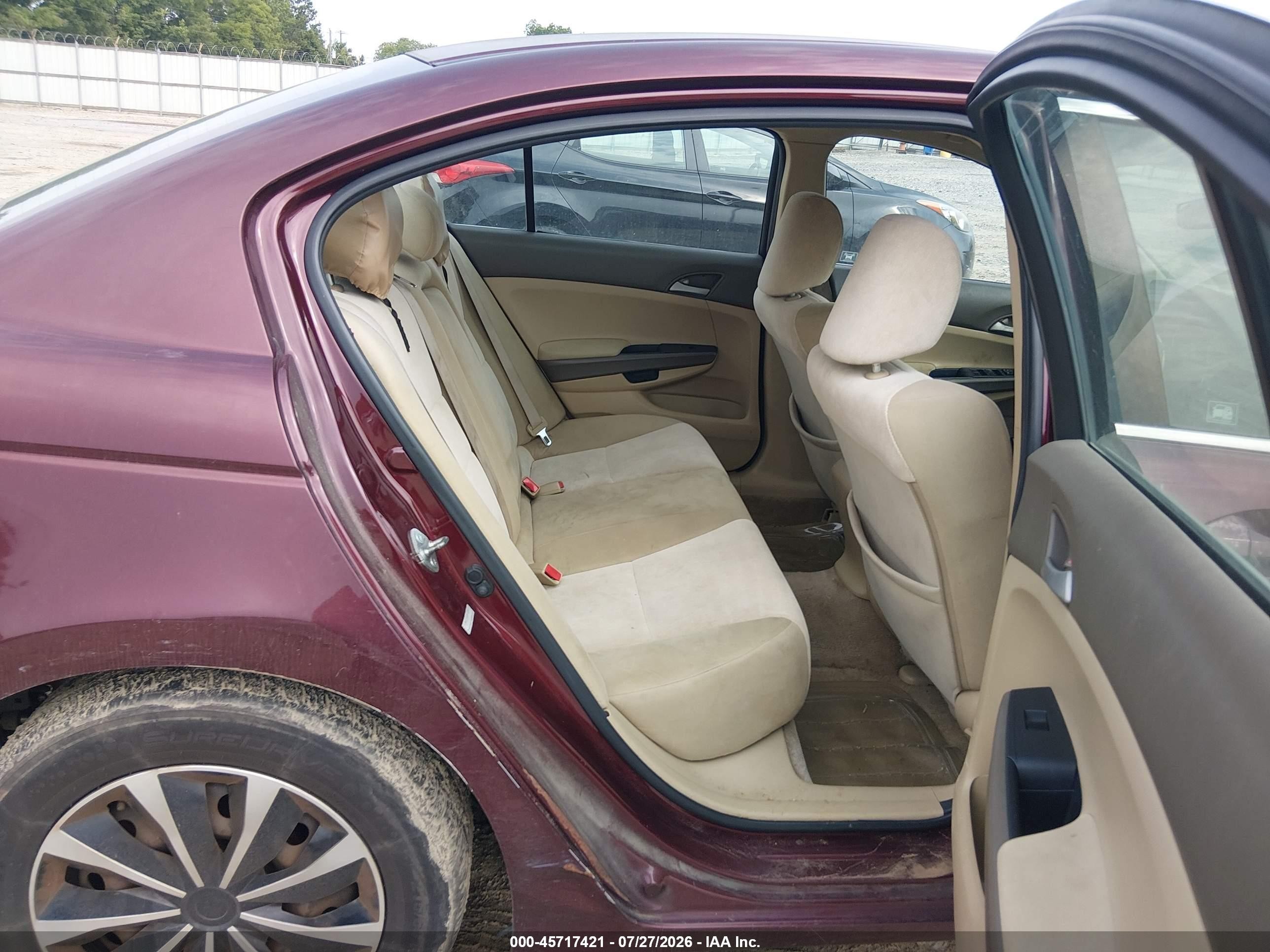 2010 Honda Accord 2.4 Lx Maroon vin: 1HGCP2F30AA190627