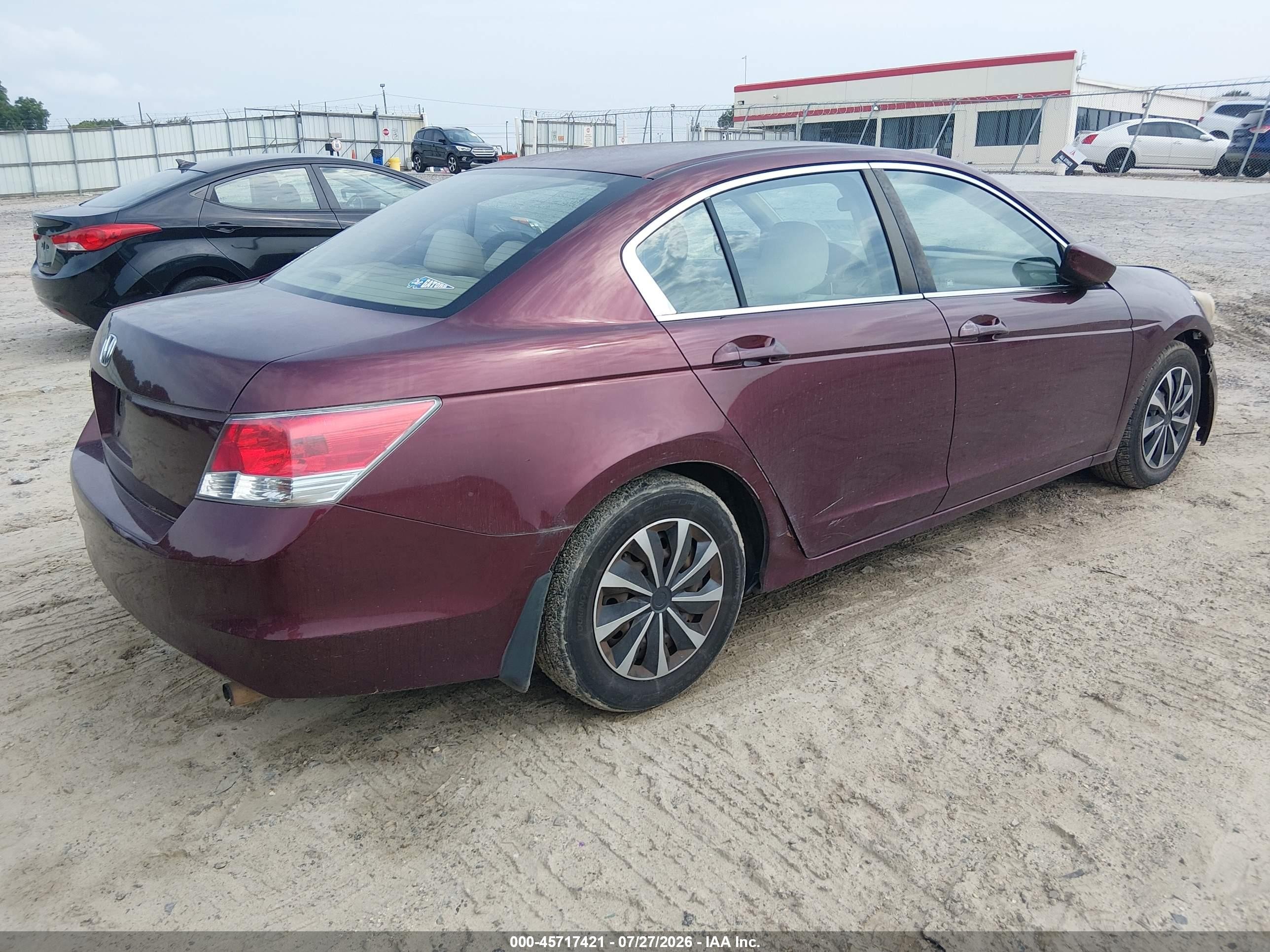 2010 Honda Accord 2.4 Lx Maroon vin: 1HGCP2F30AA190627