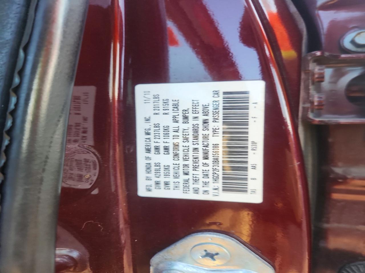 2011 Honda Accord Lx Maroon vin: 1HGCP2F30BA056086