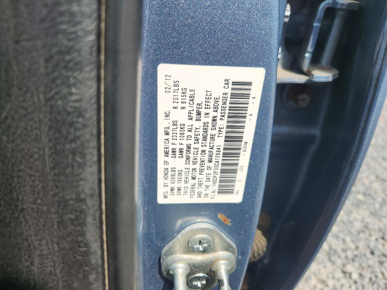 2012 Honda Accord Lx Blue vin: 1HGCP2F30CA109841