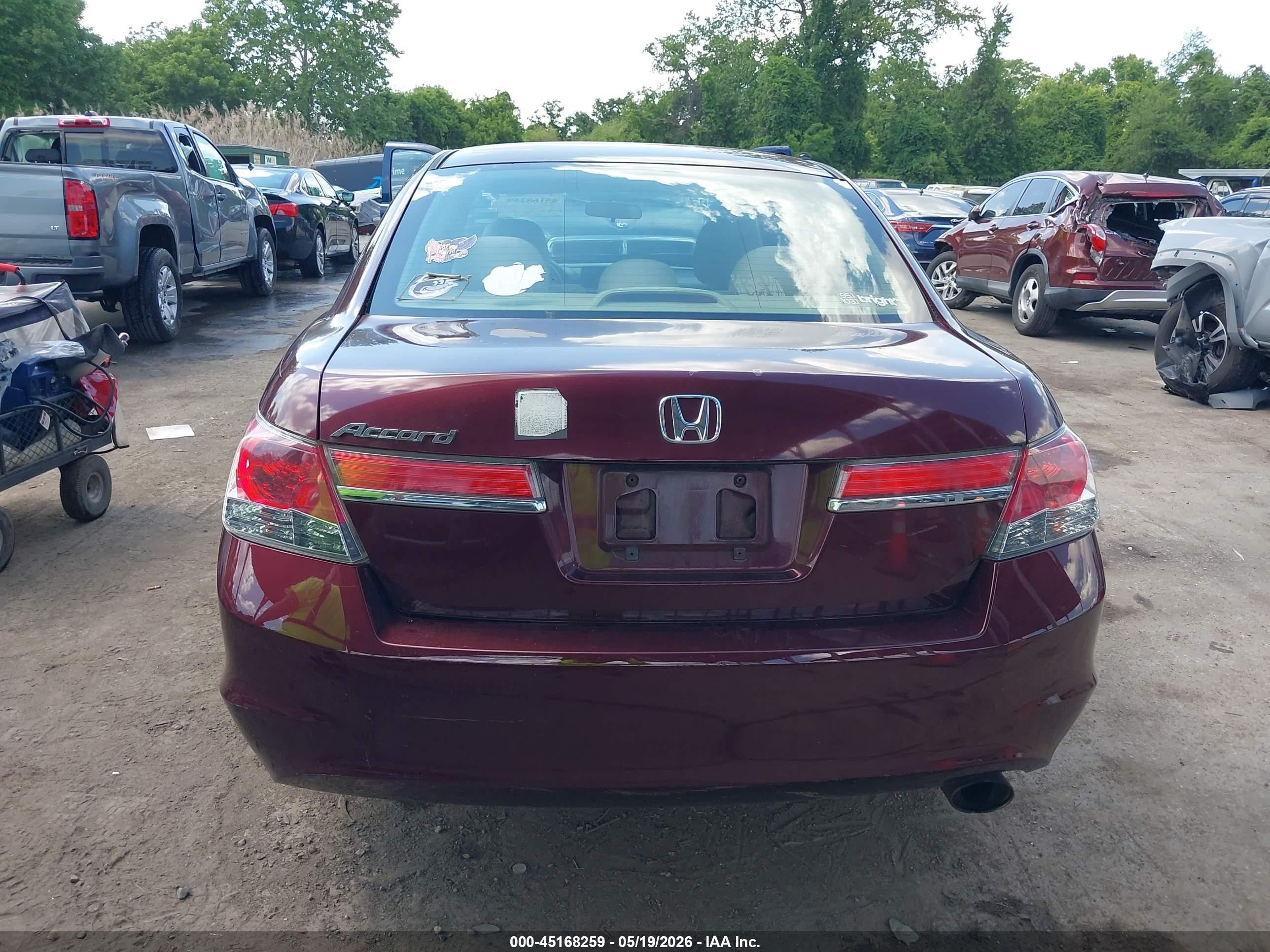2012 Honda Accord 2.4 Lx Темно-бордовый vin: 1HGCP2F30CA179632