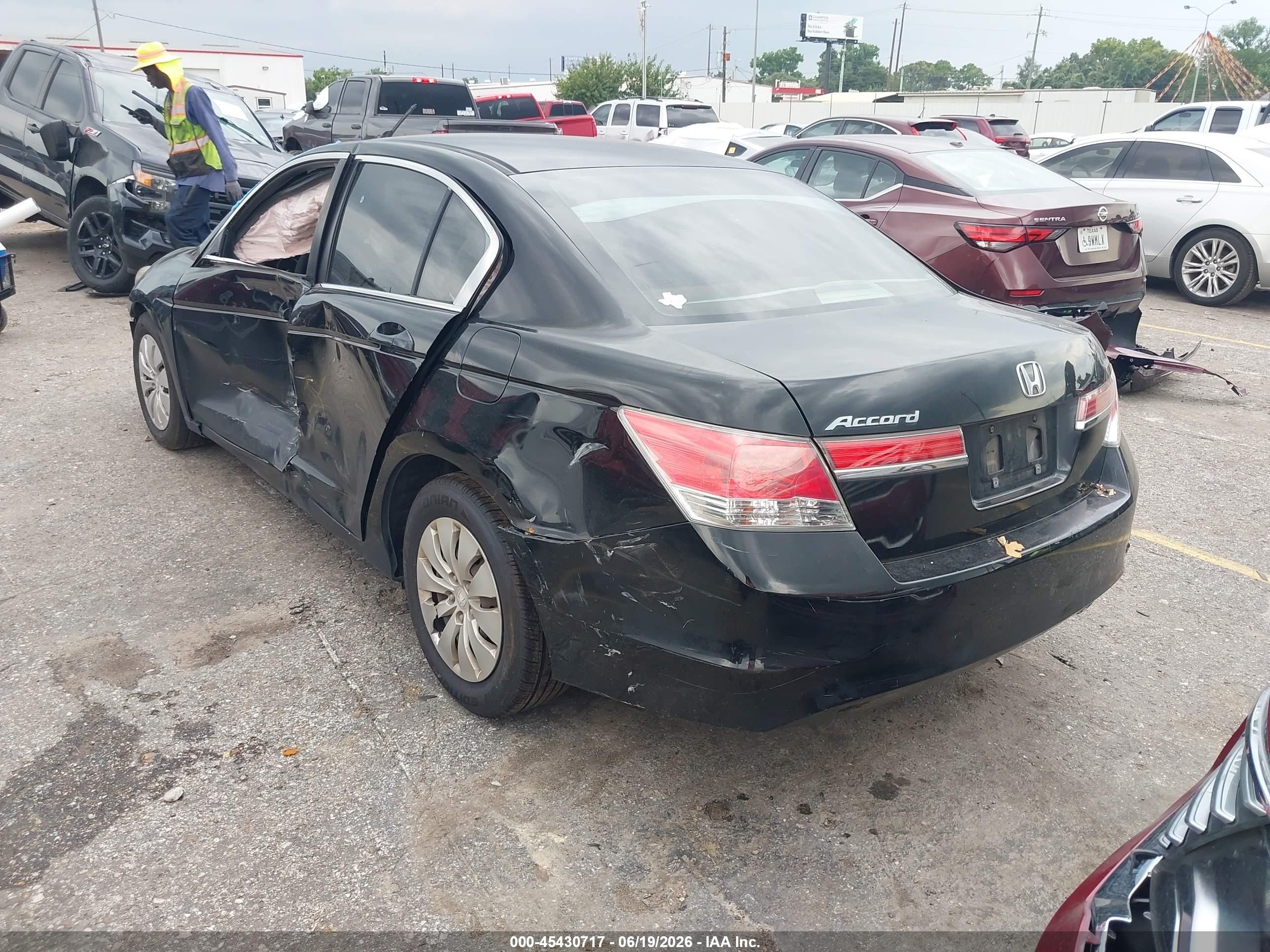 2012 Honda Accord 2.4 Lx Black vin: 1HGCP2F30CA226898