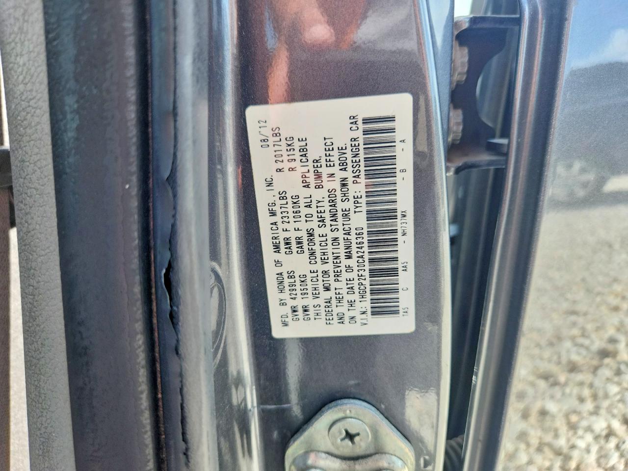 2012 Honda Accord Lx Black vin: 1HGCP2F30CA246360