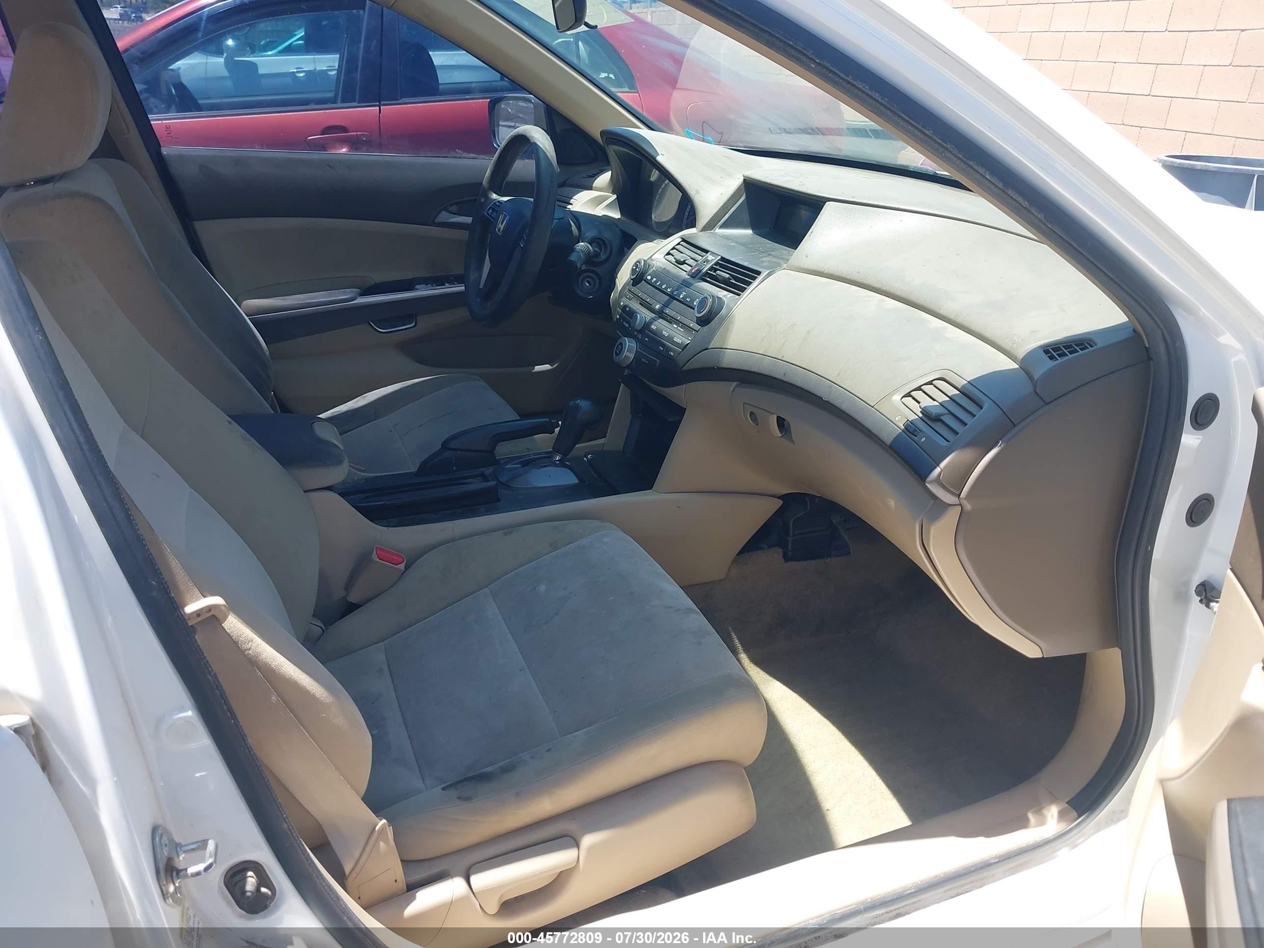 2010 Honda Accord 2.4 Lx White vin: 1HGCP2F31AA053874