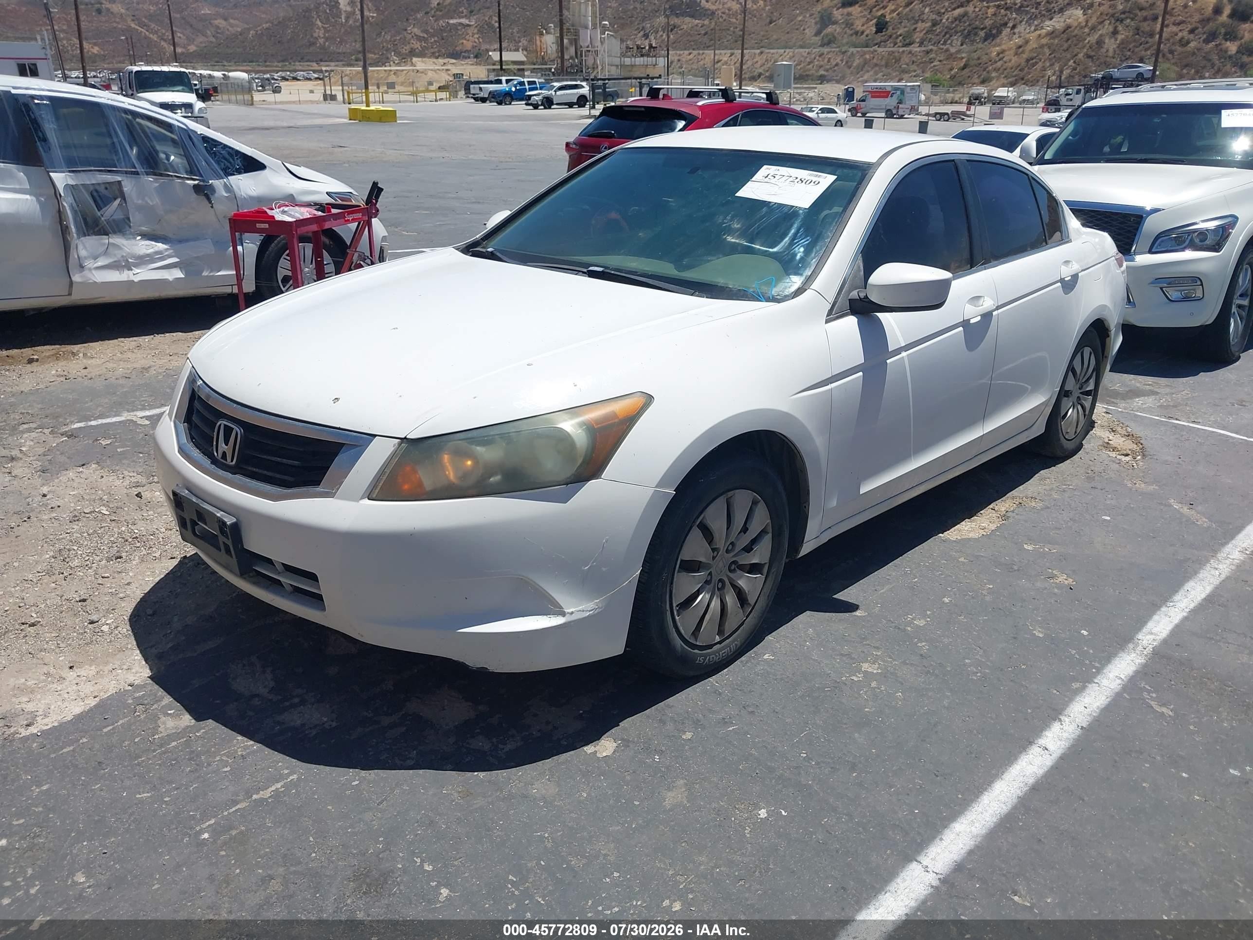 2010 Honda Accord 2.4 Lx White vin: 1HGCP2F31AA053874