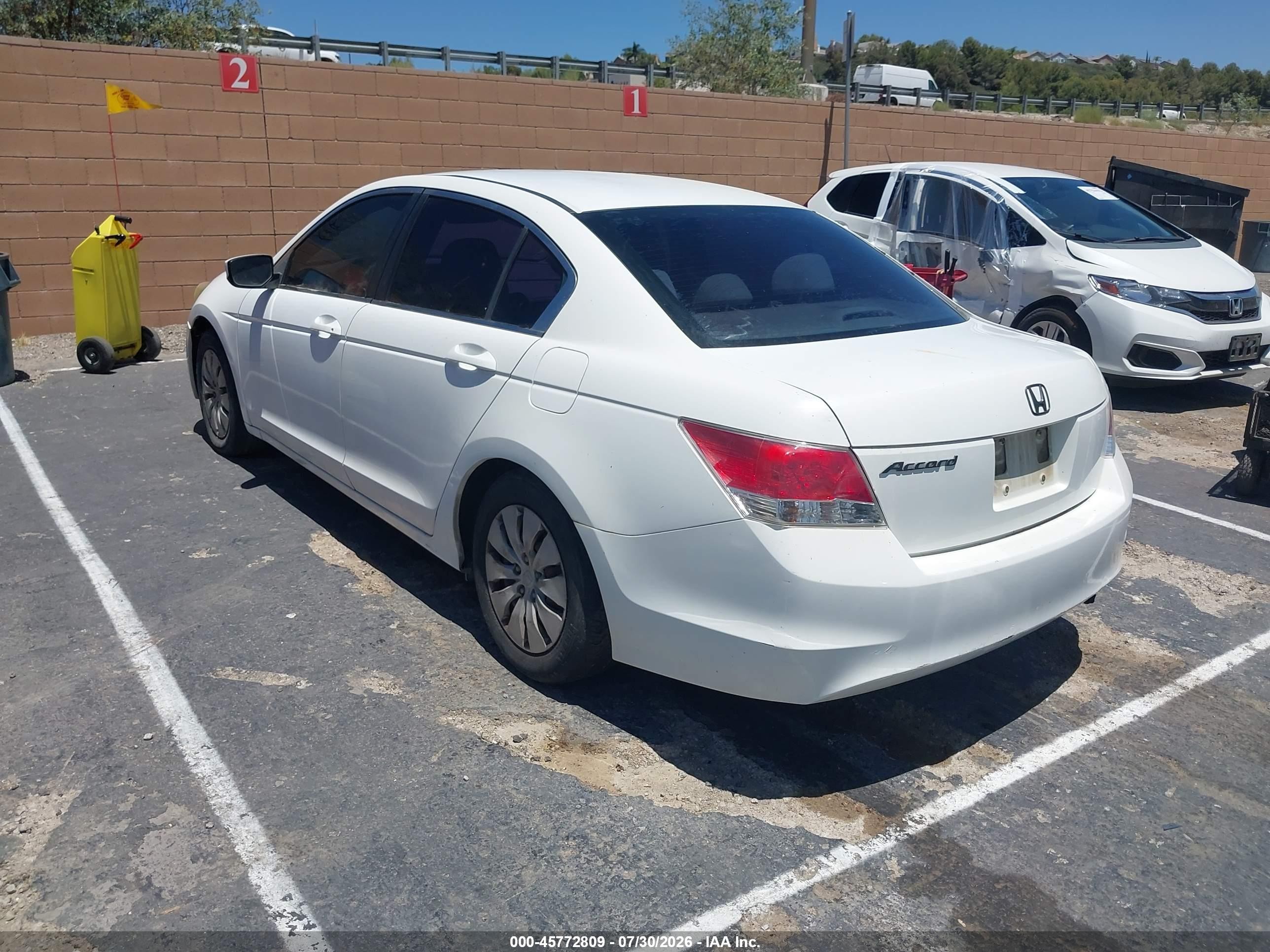 2010 Honda Accord 2.4 Lx White vin: 1HGCP2F31AA053874