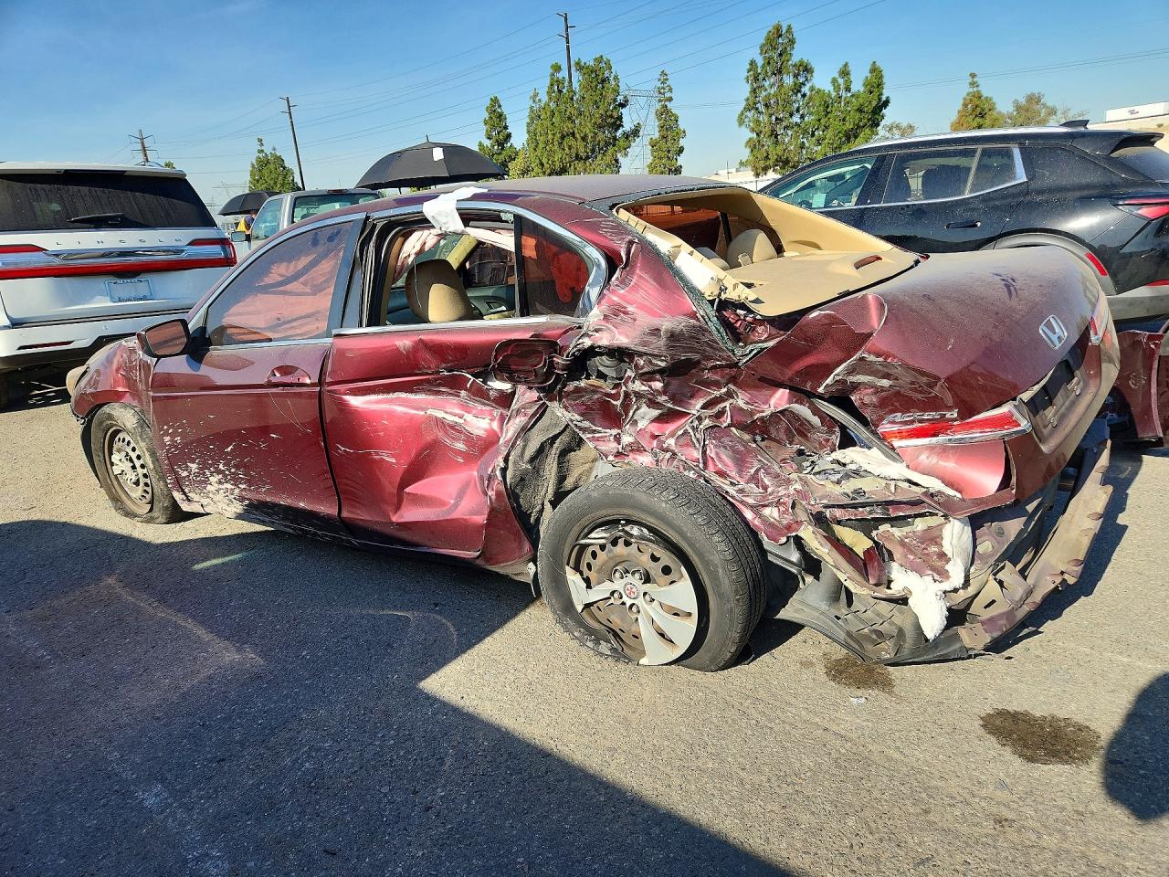 2011 Honda Accord Lx Burgundy vin: 1HGCP2F31BA008743