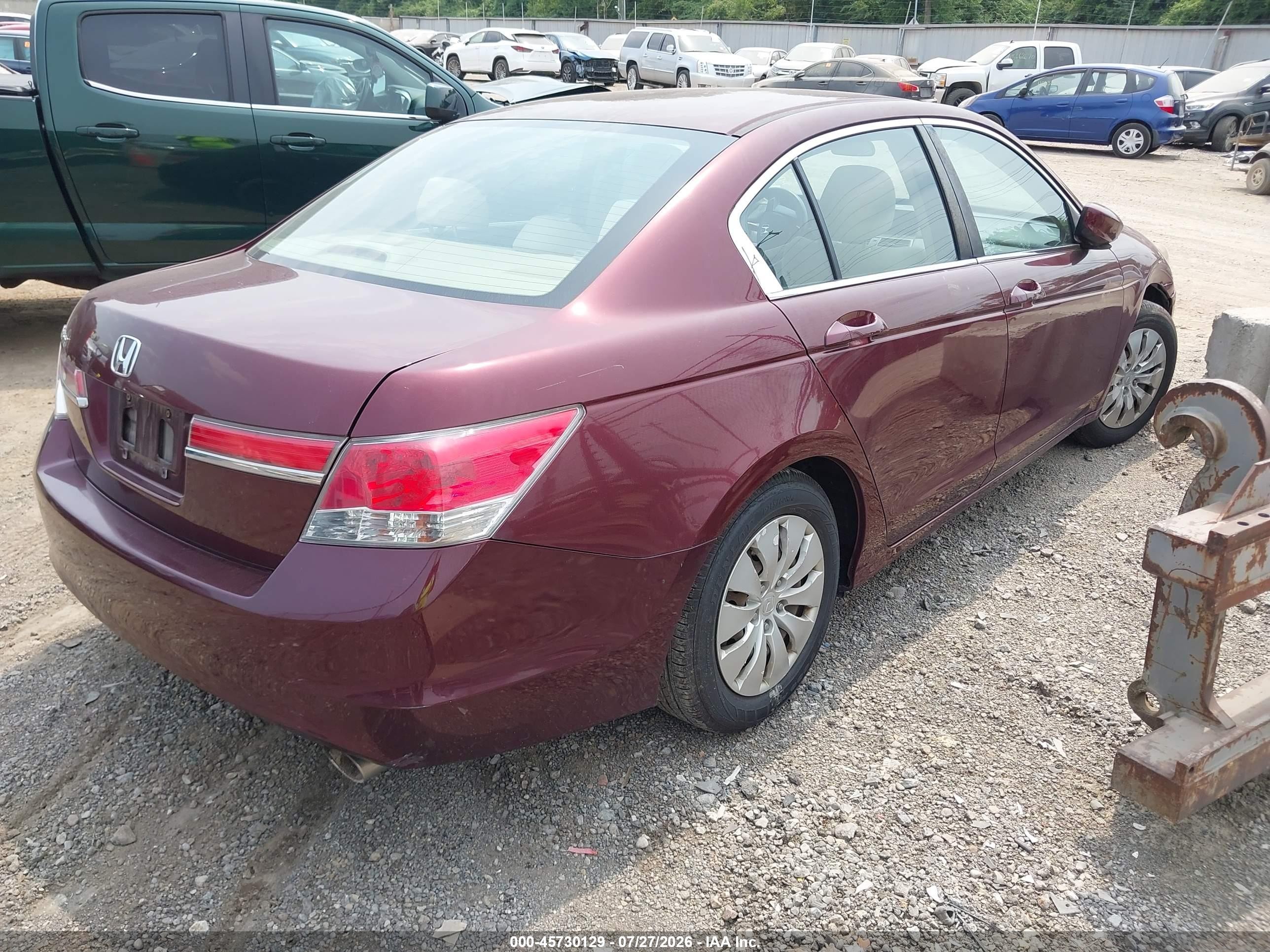 2012 Honda Accord Sdn Lx Burgundy vin: 1HGCP2F31CA129225