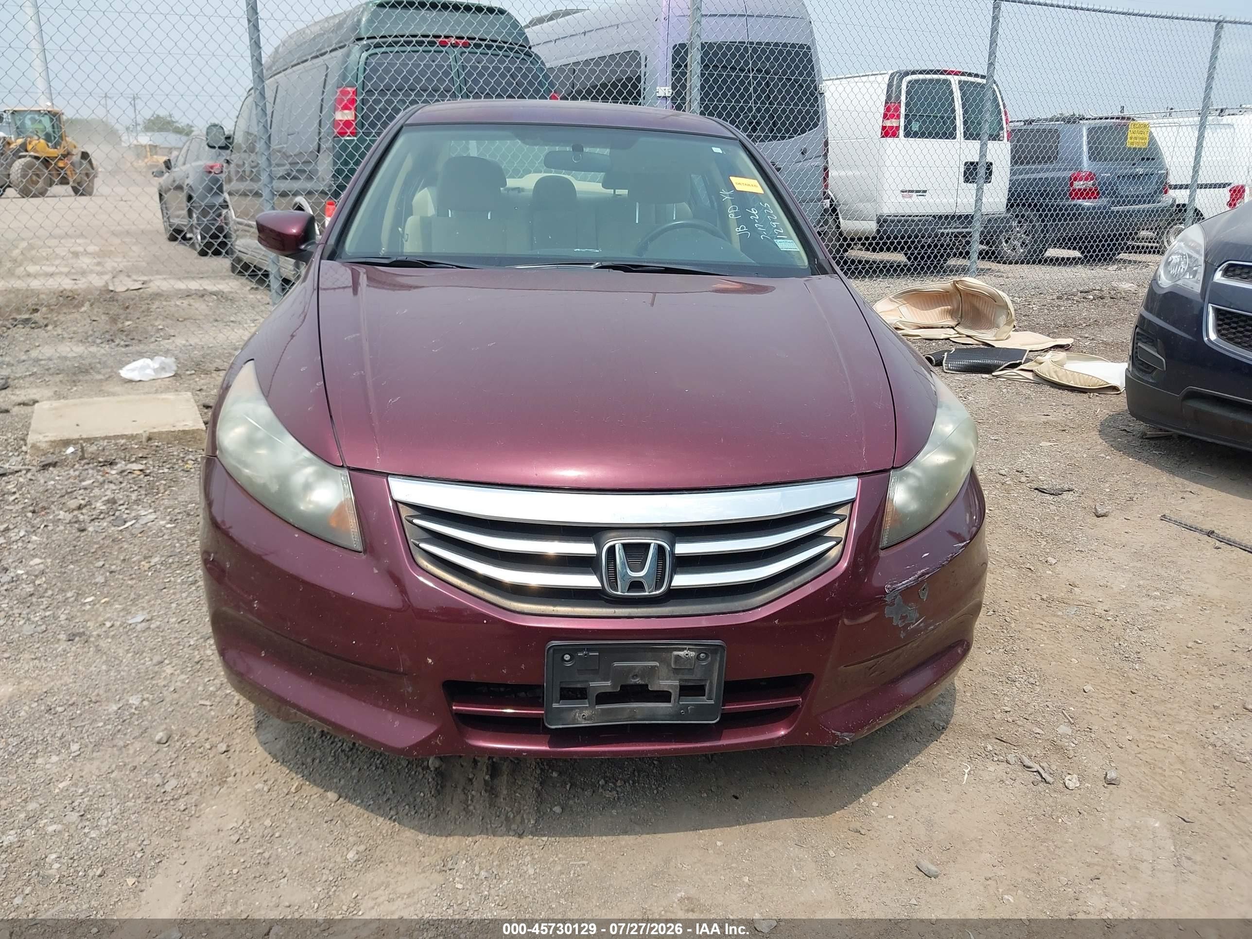 2012 Honda Accord Sdn Lx Burgundy vin: 1HGCP2F31CA129225