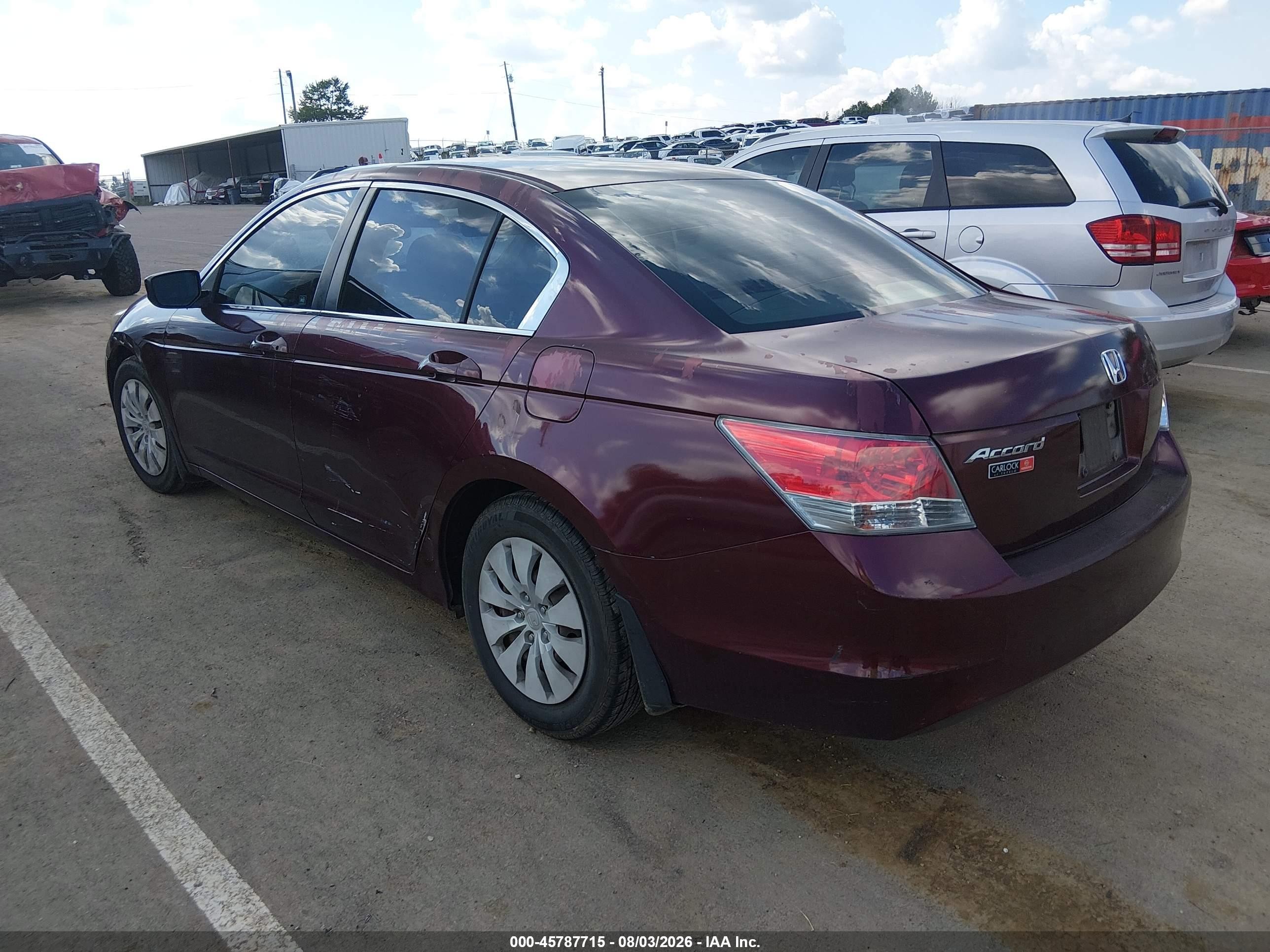 2010 Honda Accord 2.4 Lx Burgundy vin: 1HGCP2F32AA111040