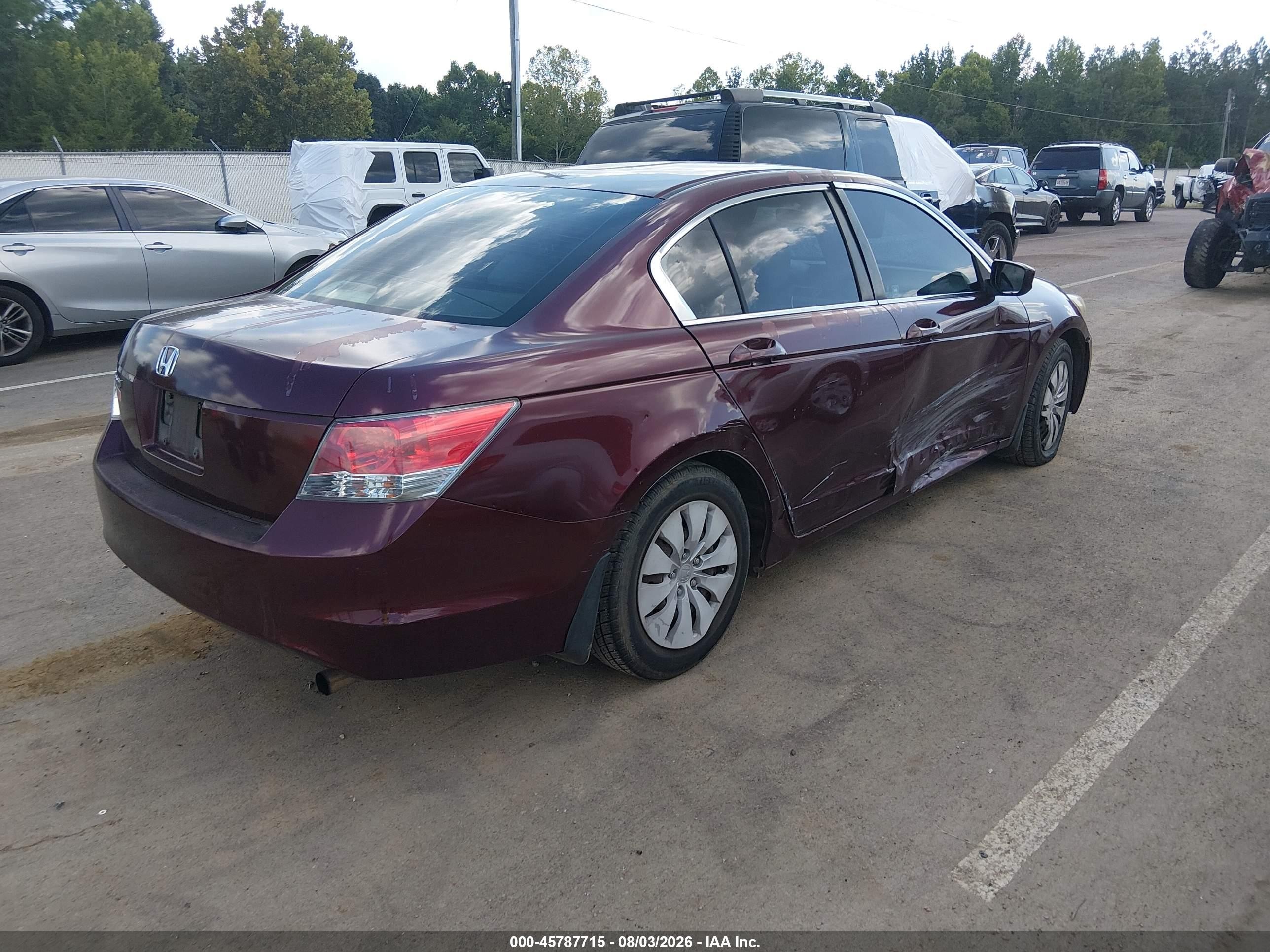 2010 Honda Accord 2.4 Lx Burgundy vin: 1HGCP2F32AA111040
