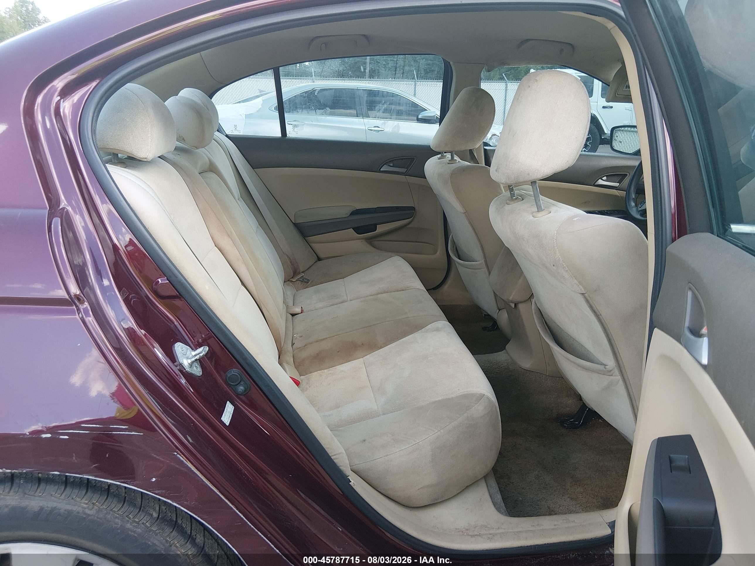 2010 Honda Accord 2.4 Lx Burgundy vin: 1HGCP2F32AA111040