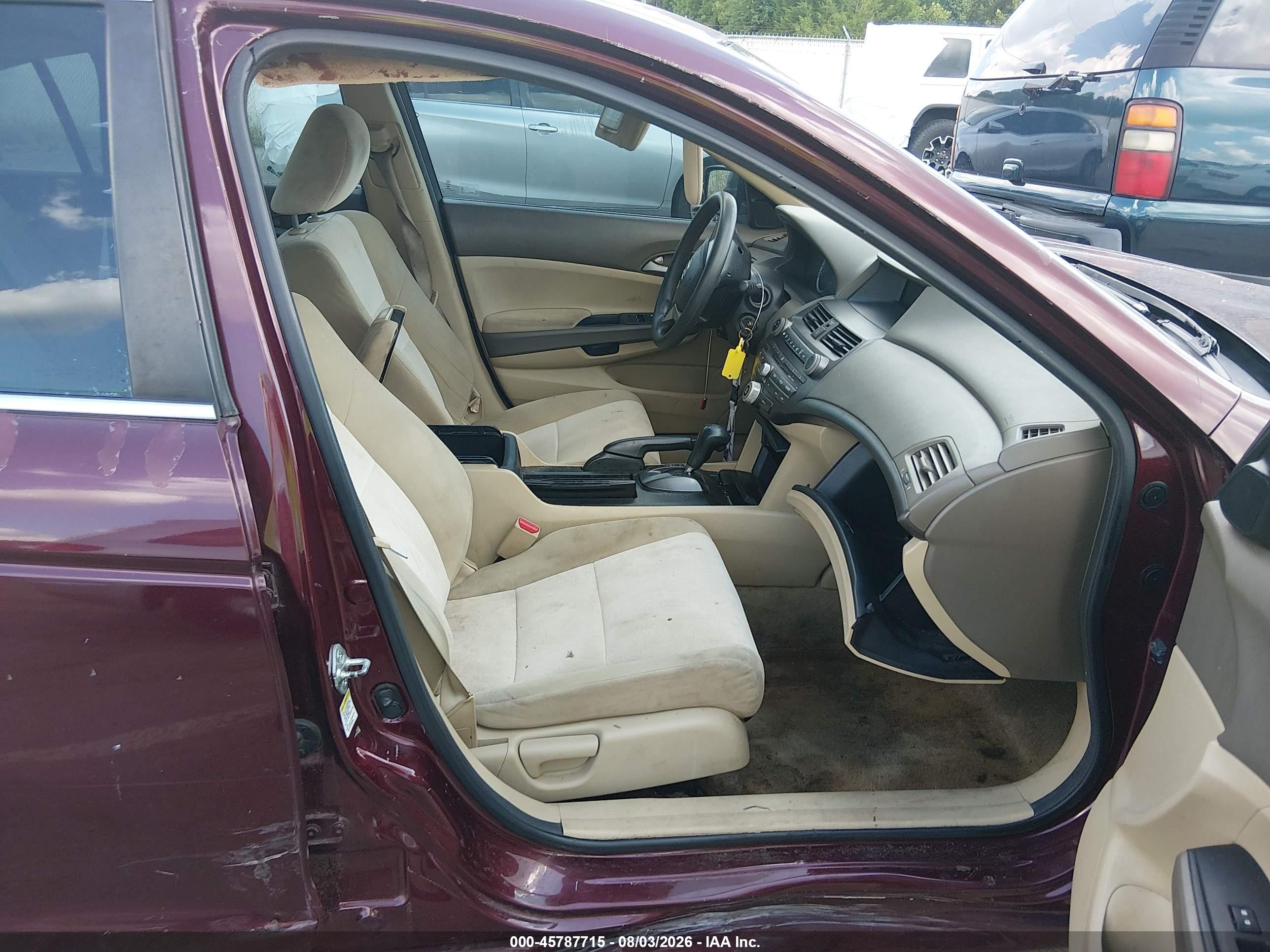 2010 Honda Accord 2.4 Lx Burgundy vin: 1HGCP2F32AA111040