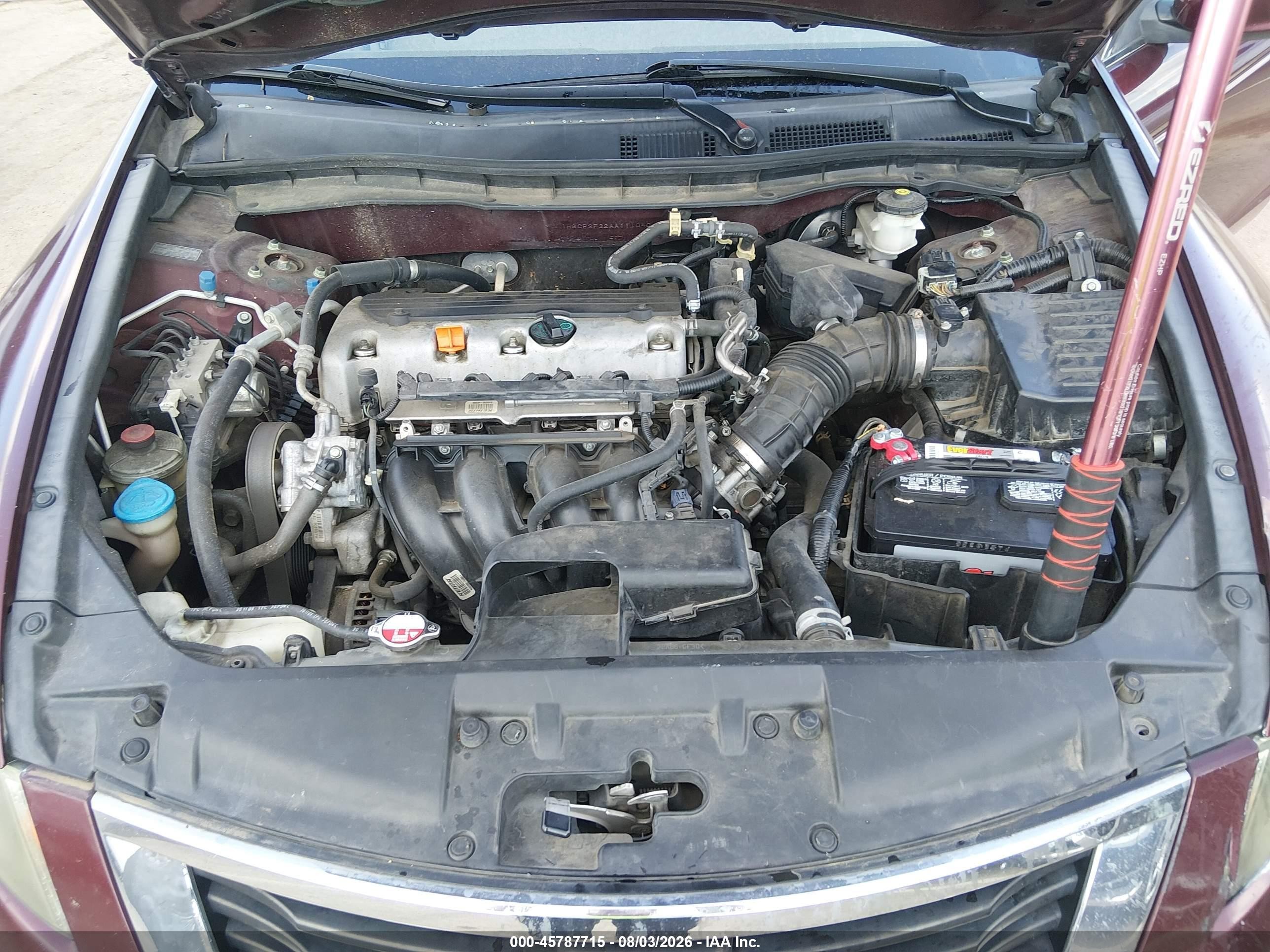 2010 Honda Accord 2.4 Lx Burgundy vin: 1HGCP2F32AA111040