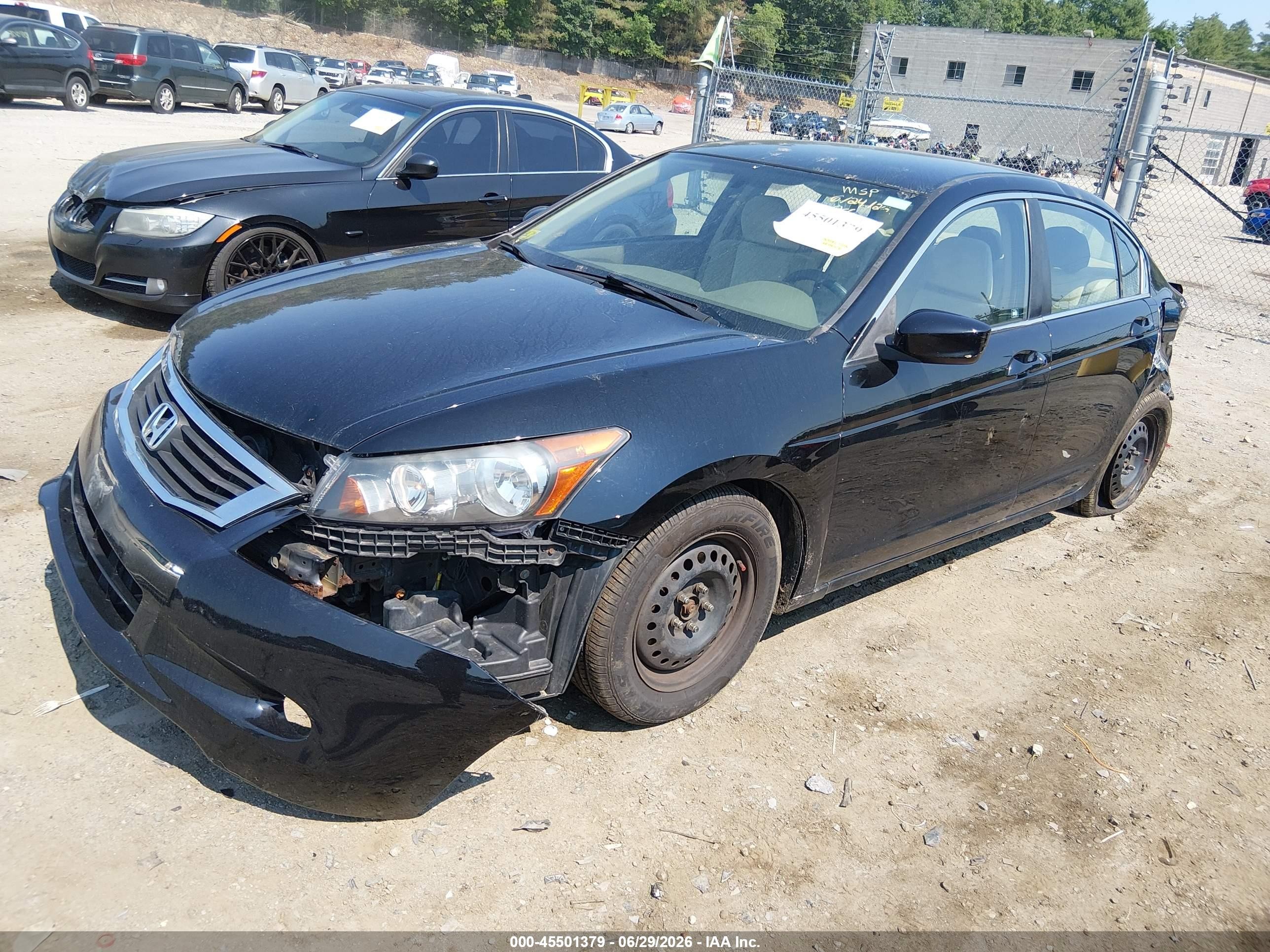 2010 Honda Accord 2.4 Lx Black vin: 1HGCP2F32AA142384