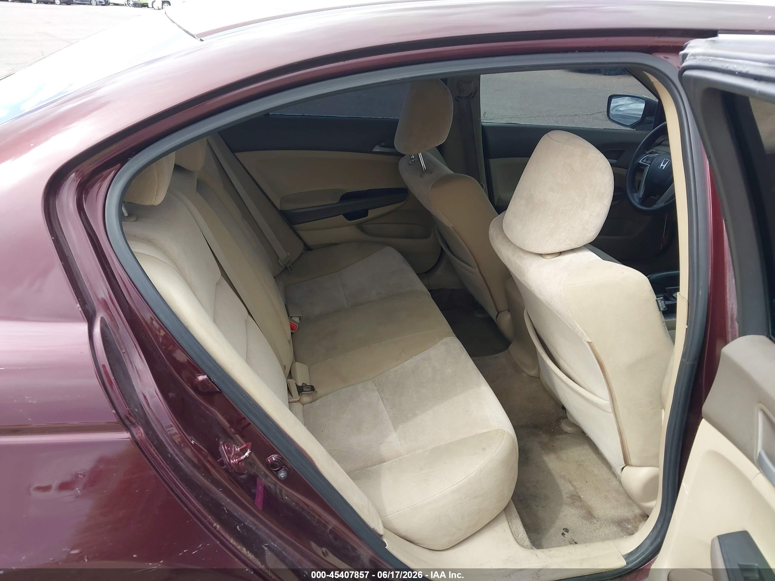 2010 Honda Accord 2.4 Lx Burgundy vin: 1HGCP2F32AA170458