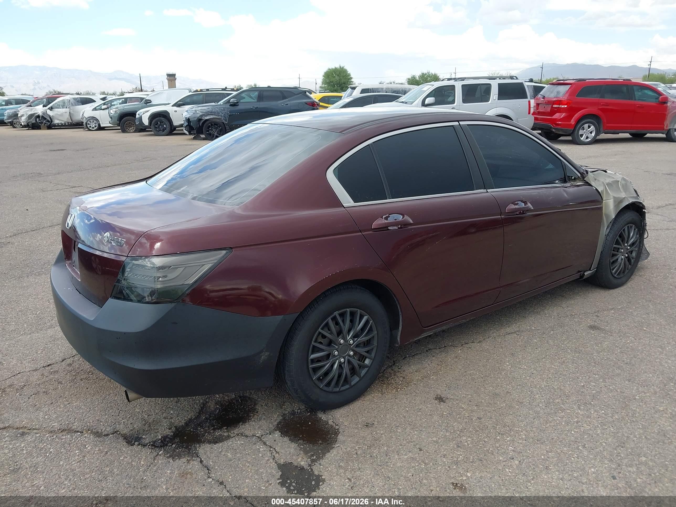 2010 Honda Accord 2.4 Lx Burgundy vin: 1HGCP2F32AA170458