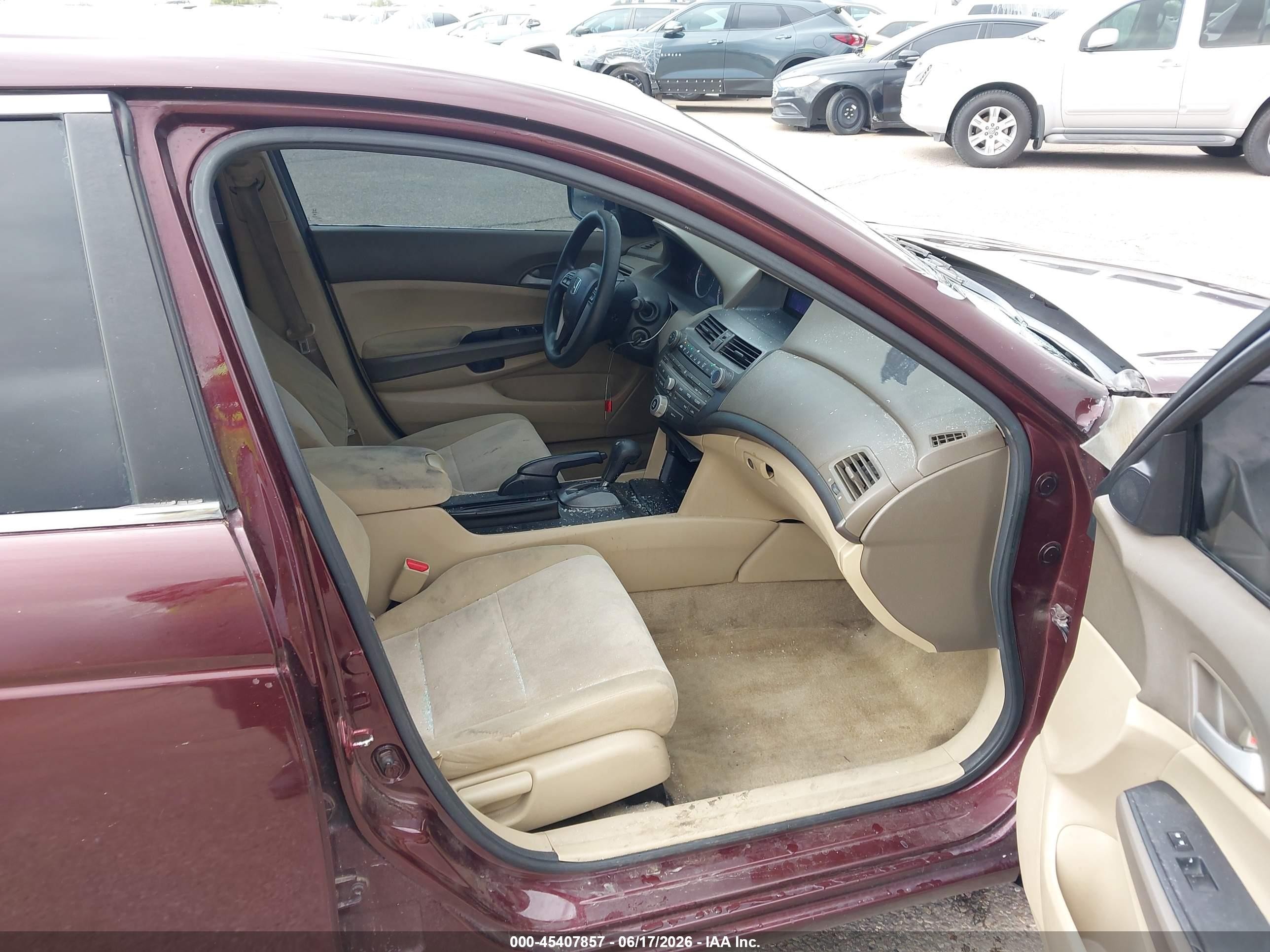 2010 Honda Accord 2.4 Lx Burgundy vin: 1HGCP2F32AA170458