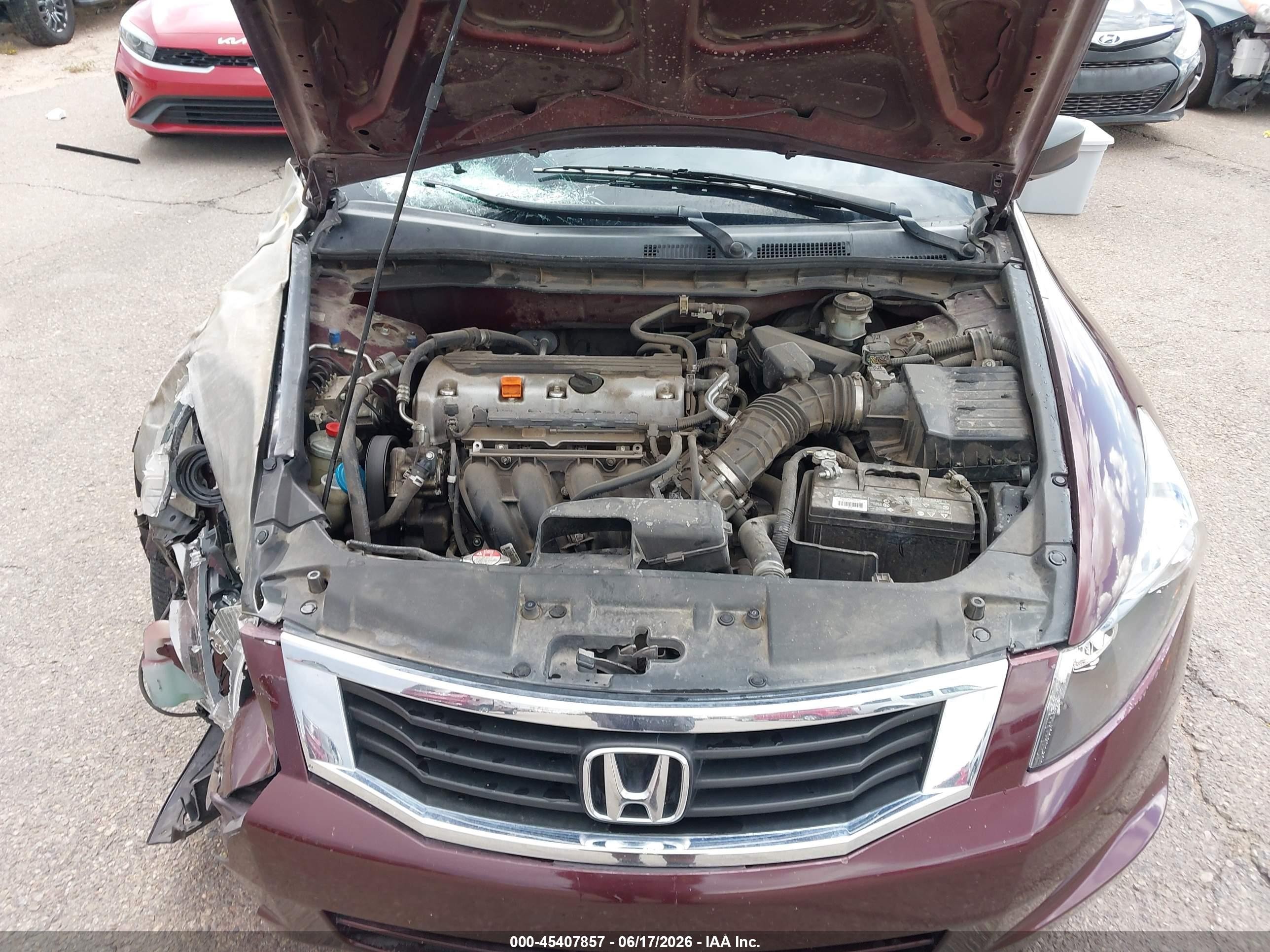 2010 Honda Accord 2.4 Lx Burgundy vin: 1HGCP2F32AA170458