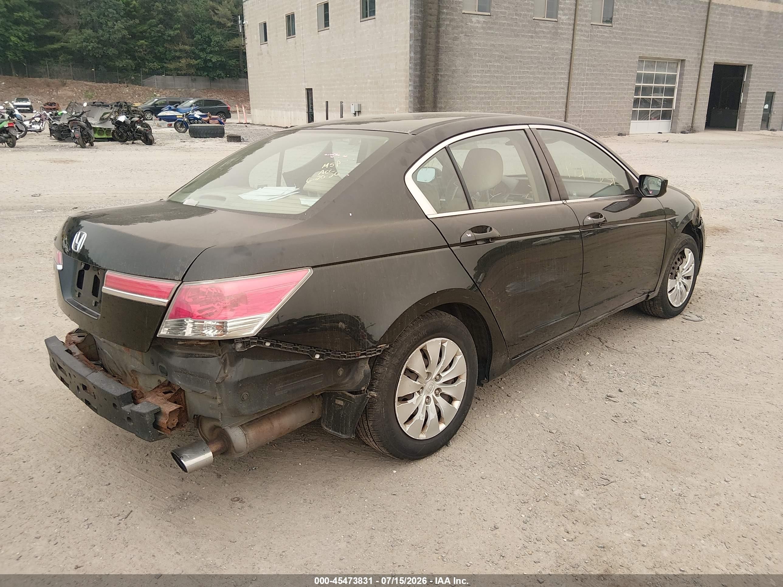 2011 Honda Accord 2.4 Lx Black vin: 1HGCP2F32BA034560
