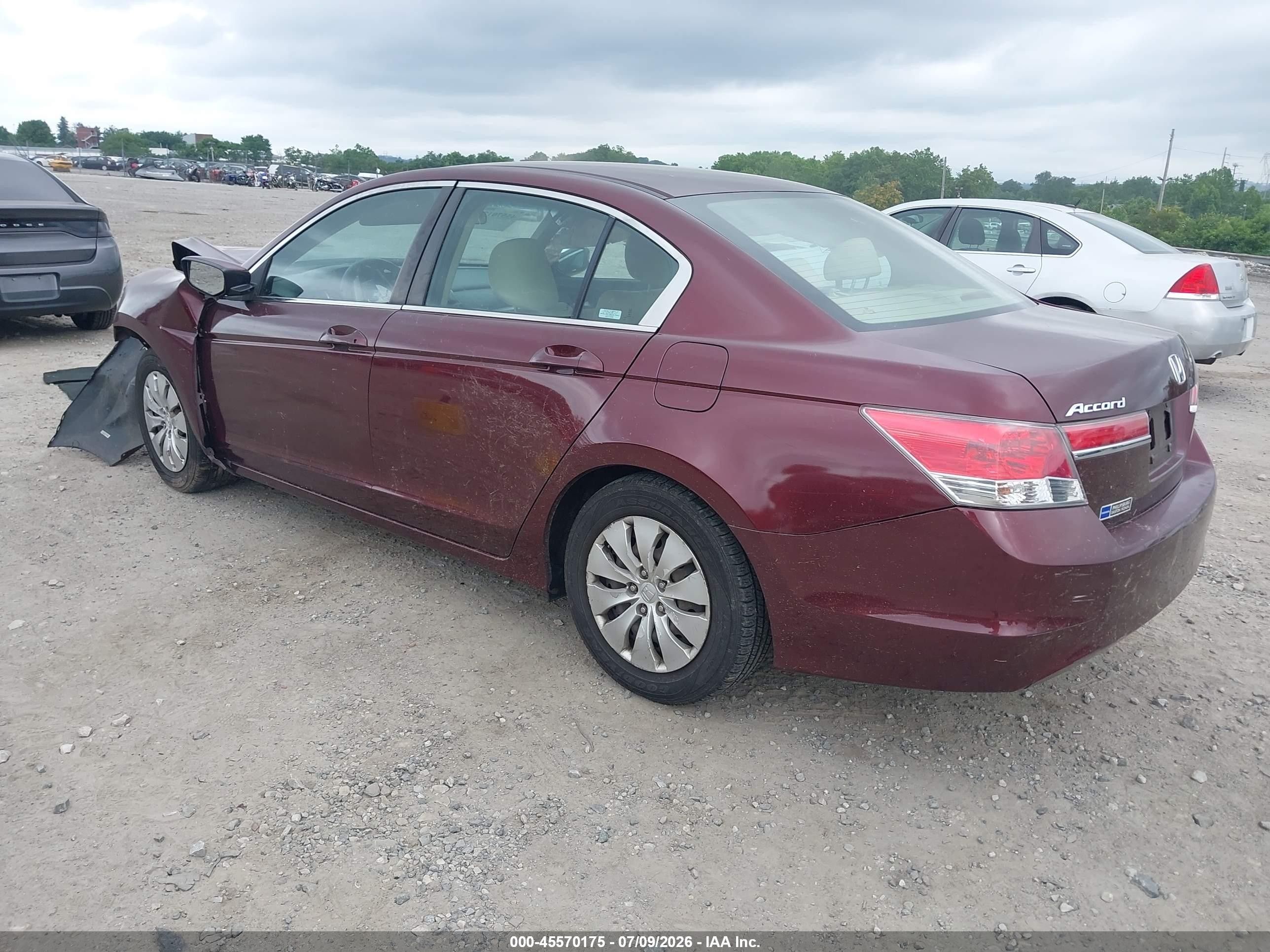 2011 Honda Accord 2.4 Lx Burgundy vin: 1HGCP2F32BA050189