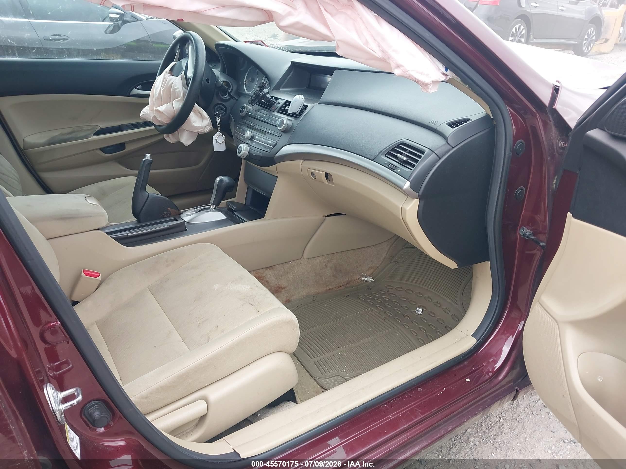 2011 Honda Accord 2.4 Lx Burgundy vin: 1HGCP2F32BA050189