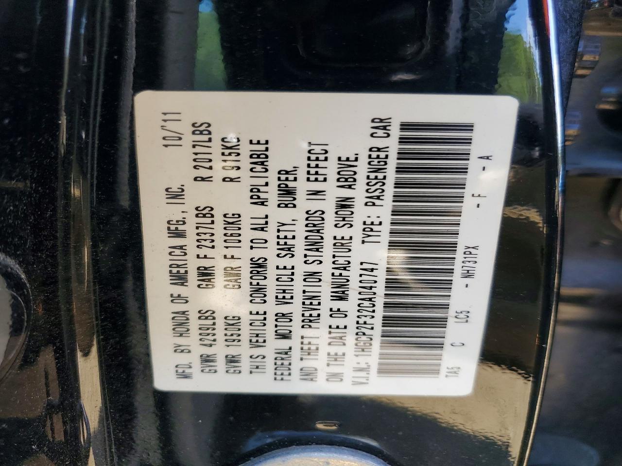 2012 Honda Accord Lx Black vin: 1HGCP2F32CA040747