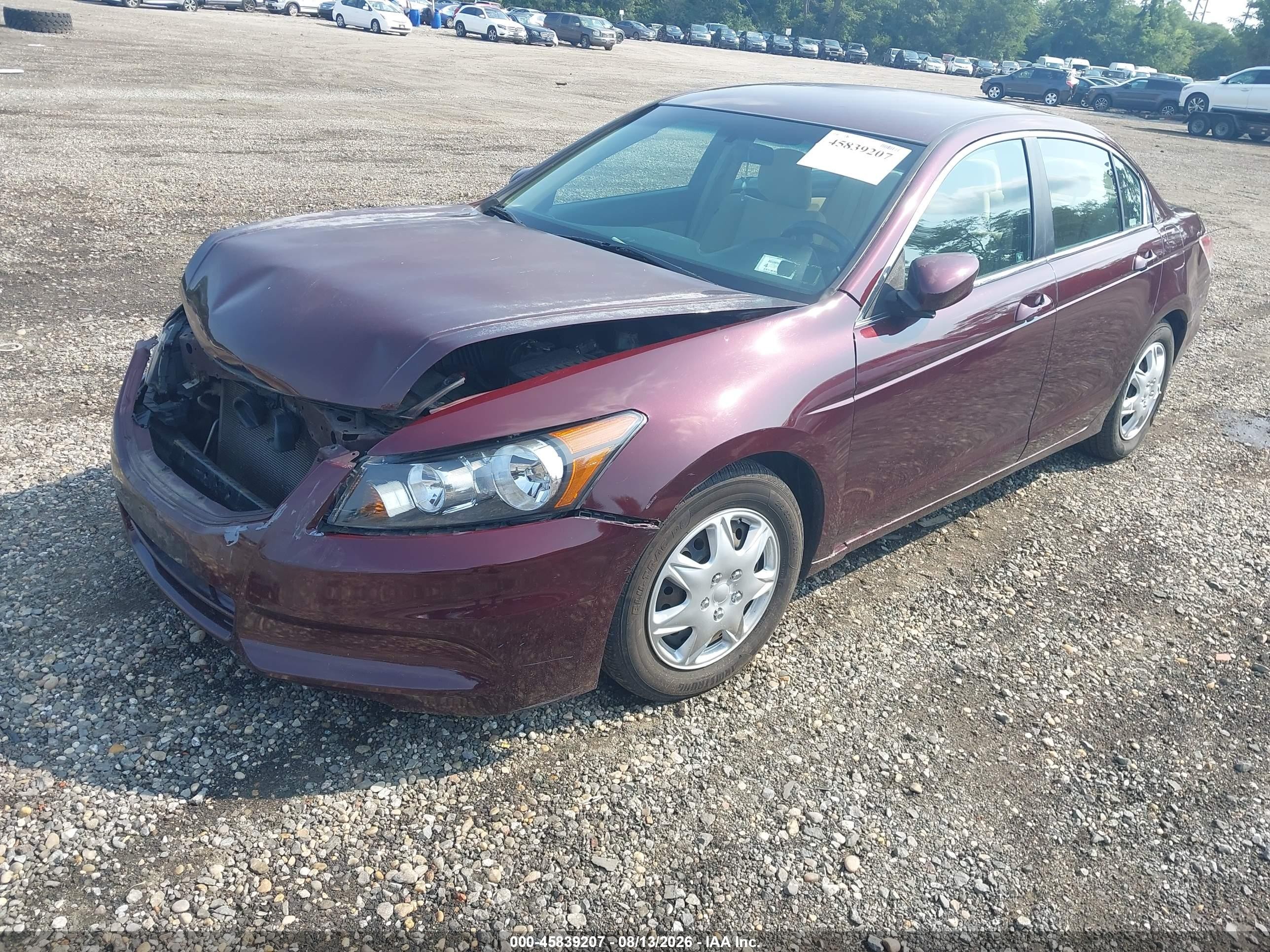 2012 Honda Accord Sdn Lx Burgundy vin: 1HGCP2F32CA208418