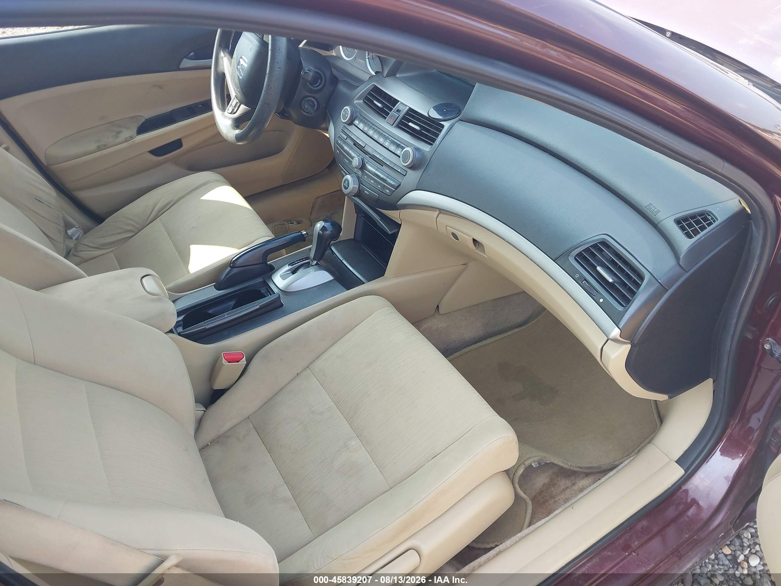 2012 Honda Accord Sdn Lx Burgundy vin: 1HGCP2F32CA208418