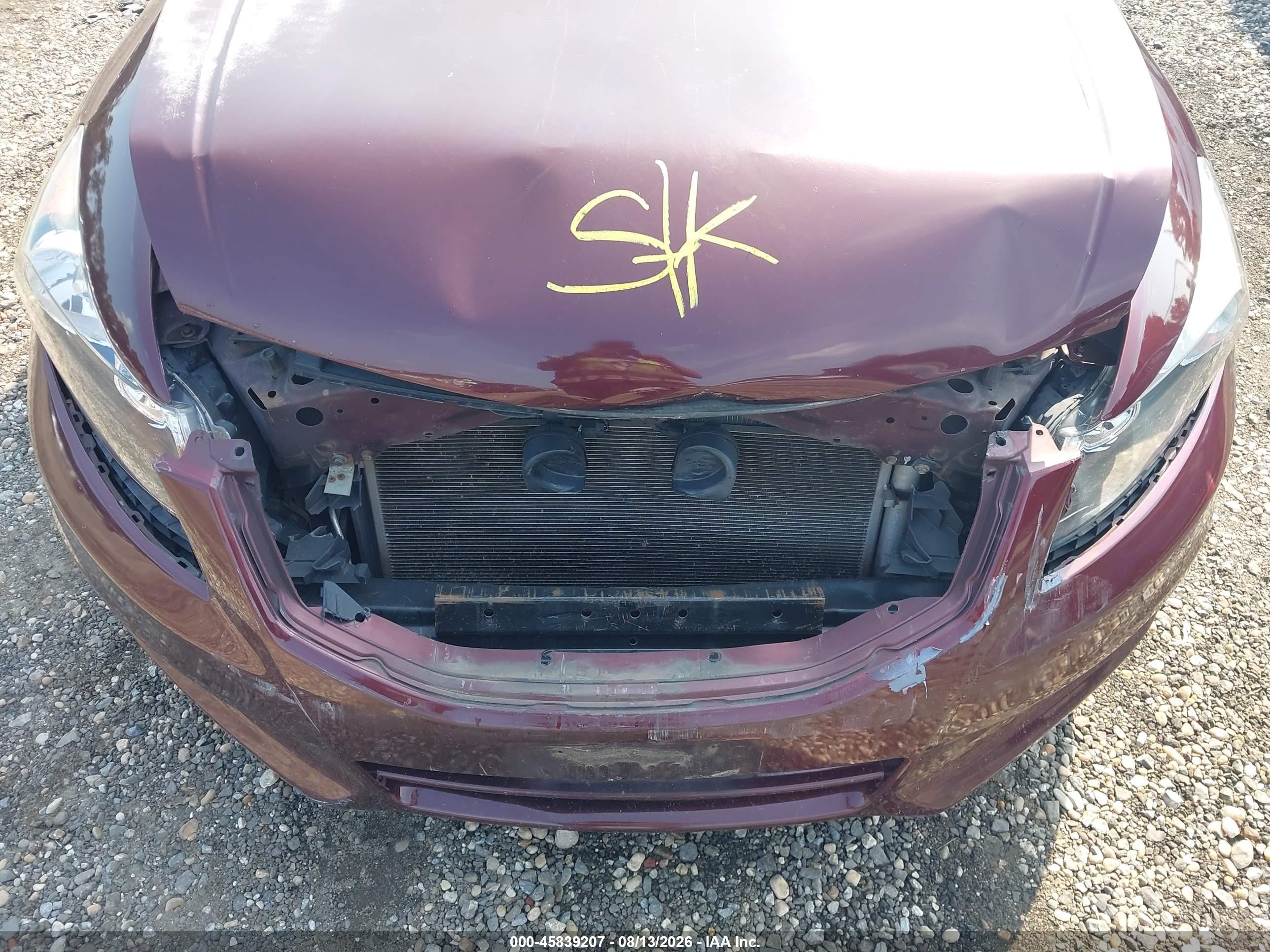2012 Honda Accord Sdn Lx Burgundy vin: 1HGCP2F32CA208418