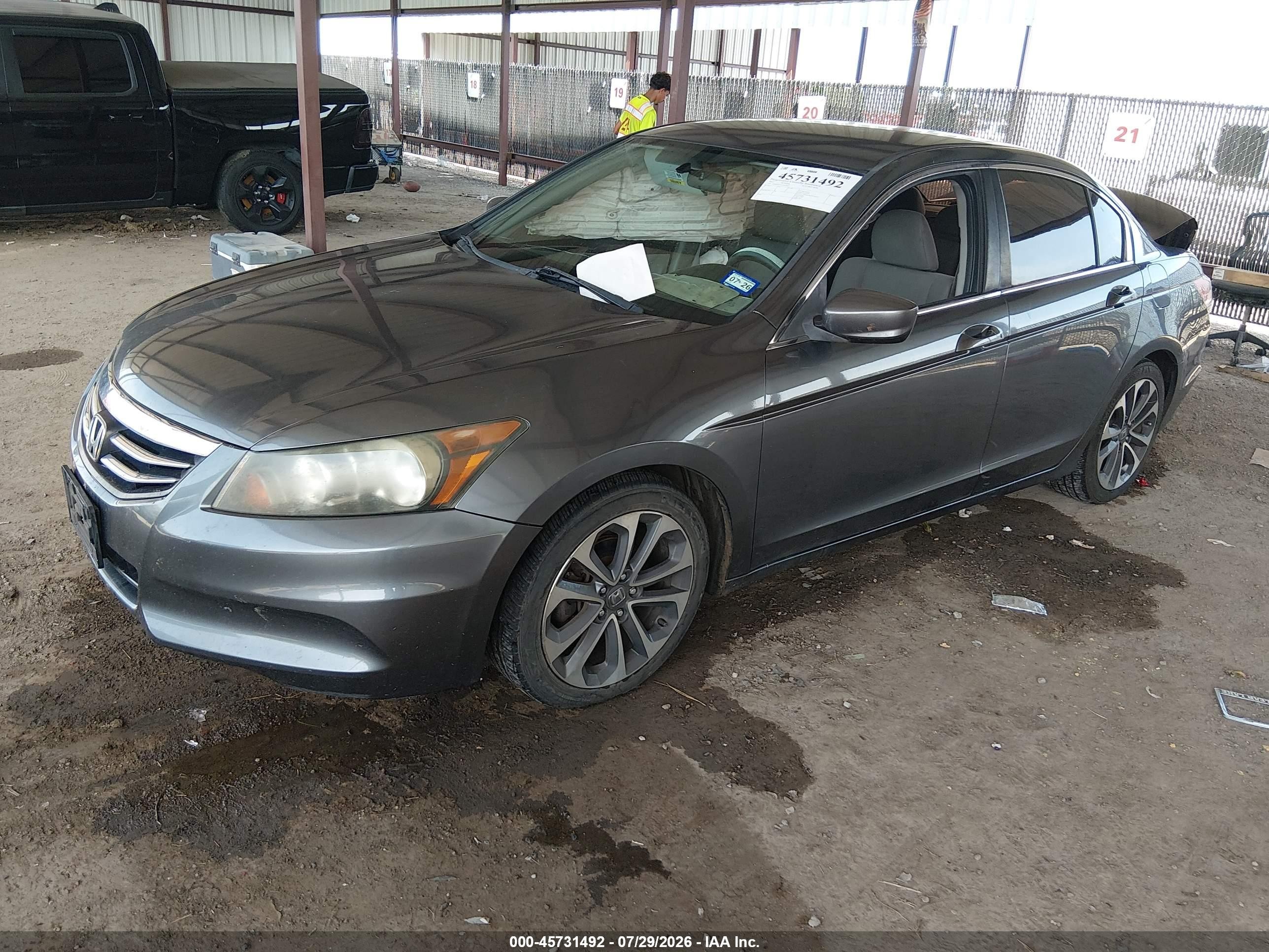 2012 Honda Accord Sdn Lx Gray vin: 1HGCP2F32CA222092