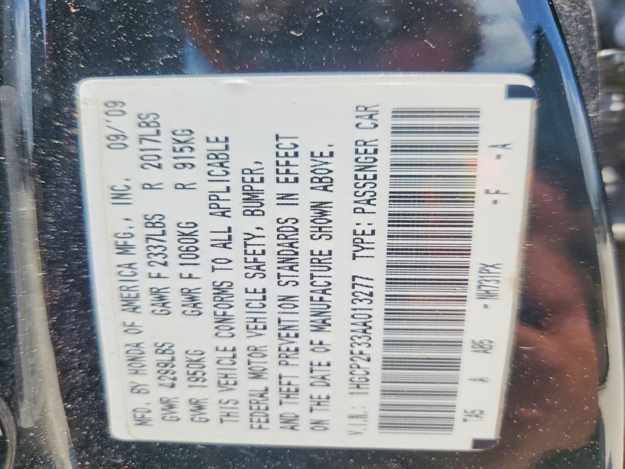 2010 Honda Accord Lx Black vin: 1HGCP2F33AA013277