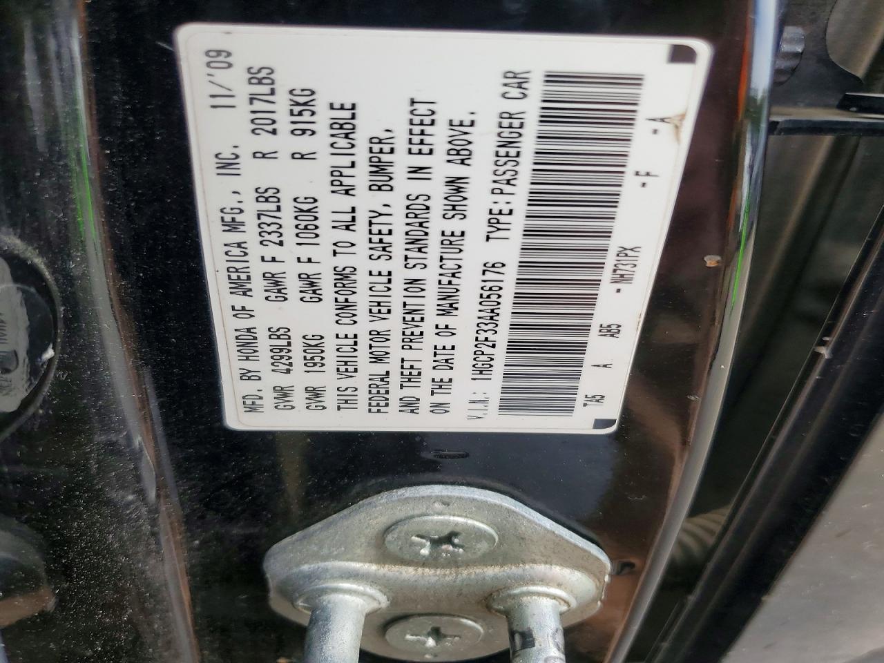 2010 Honda Accord Lx Black vin: 1HGCP2F33AA056176