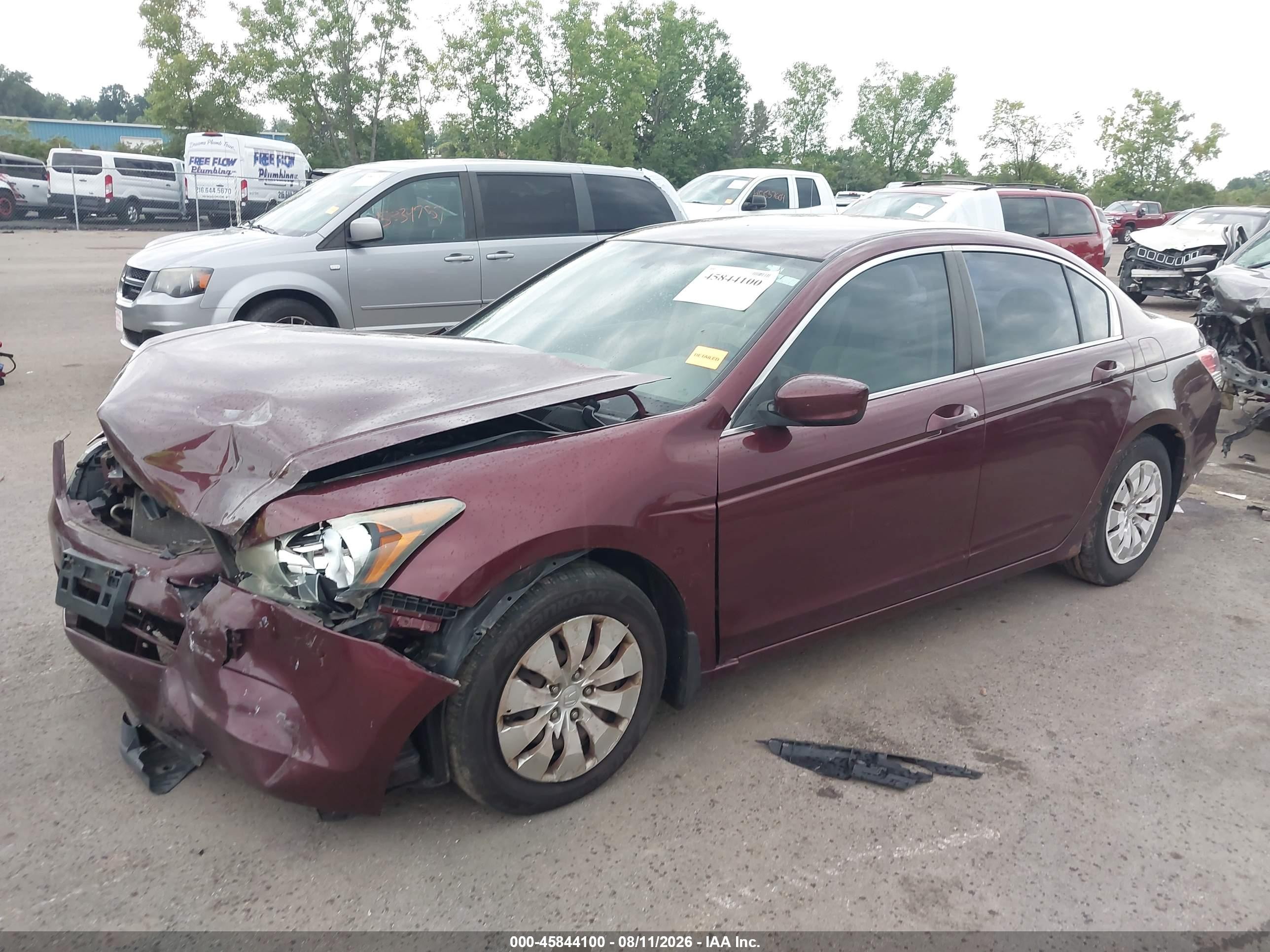 2010 Honda Accord 2.4 Lx Maroon vin: 1HGCP2F33AA117154