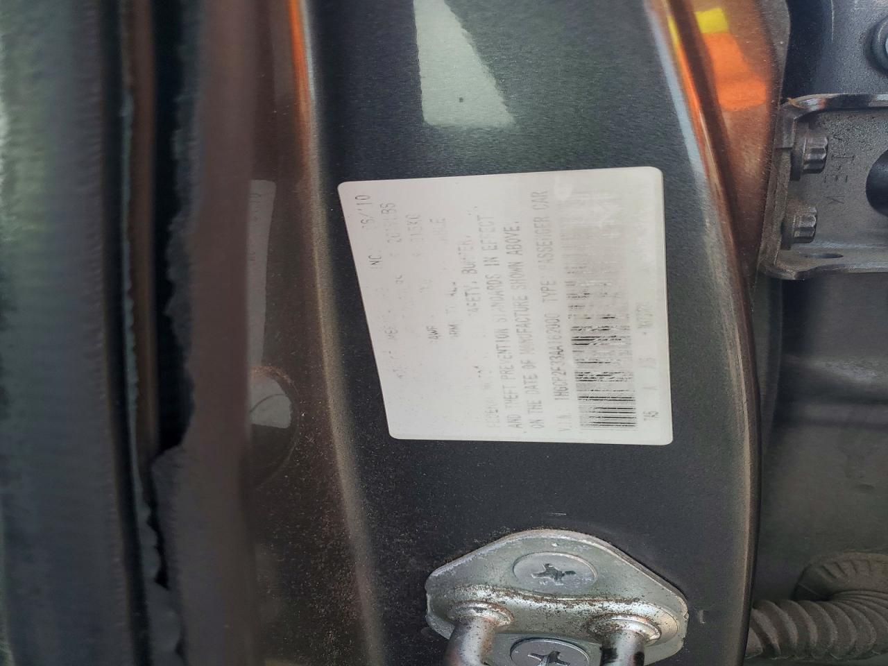 2010 Honda Accord Lx Charcoal vin: 1HGCP2F33AA162000